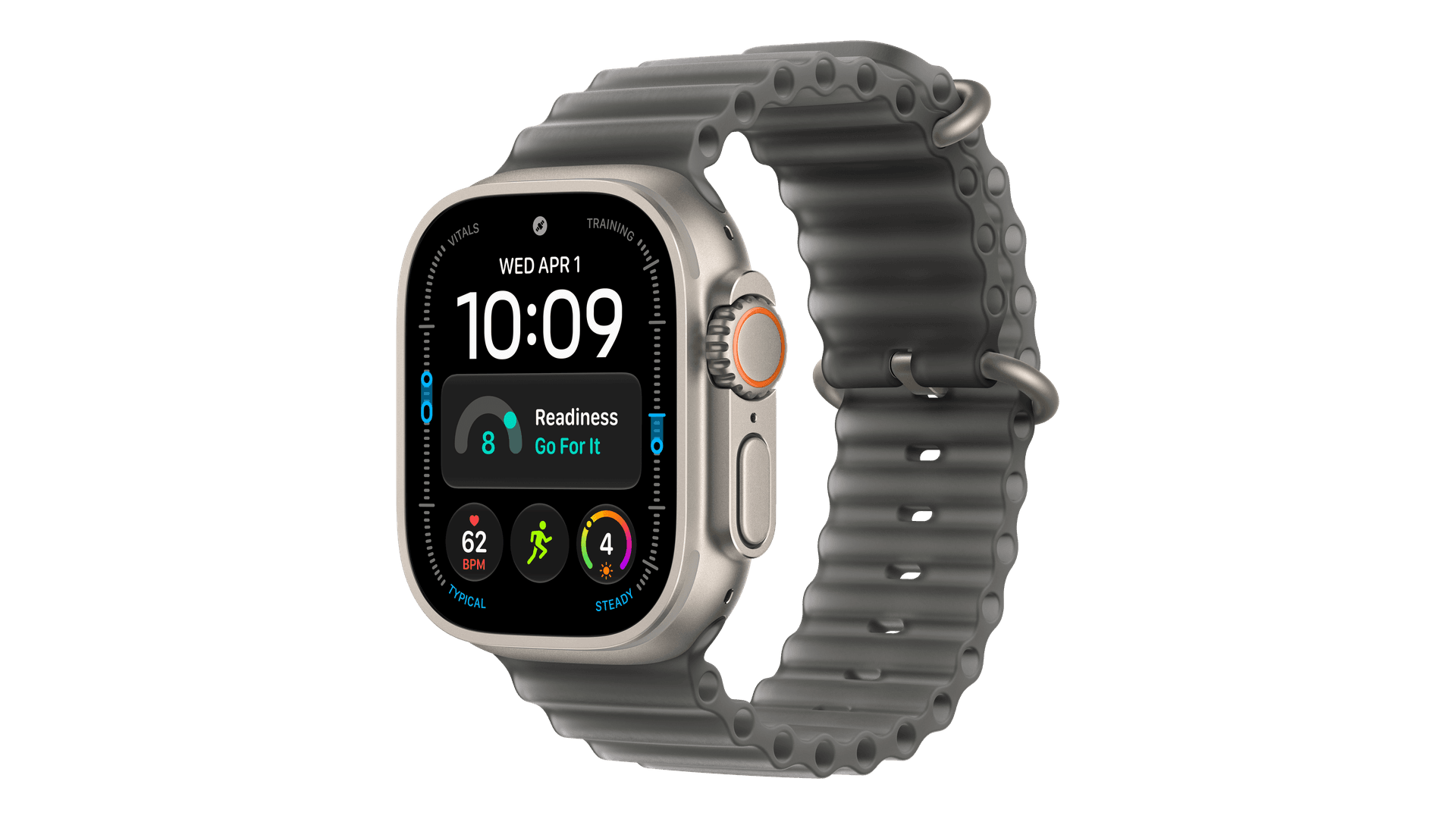 Часы Apple Watch Ultra 4 (2026) GPS + Cellular 49mm, Natural Titanium Case, Ocean Band (Translucent Black)
