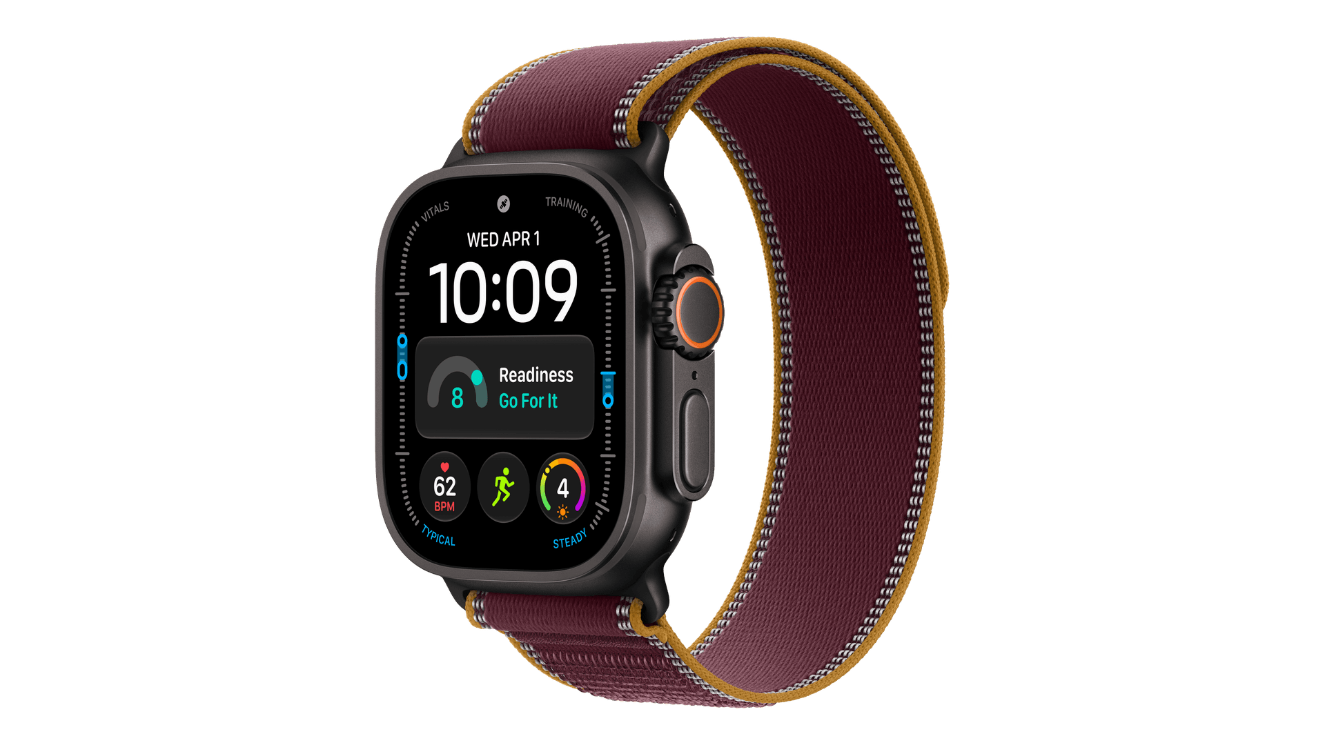 Часы Apple Watch Ultra 4 (2026) GPS + Cellular 49mm, Black Titanium Case, Trail Loop (Burgundy)