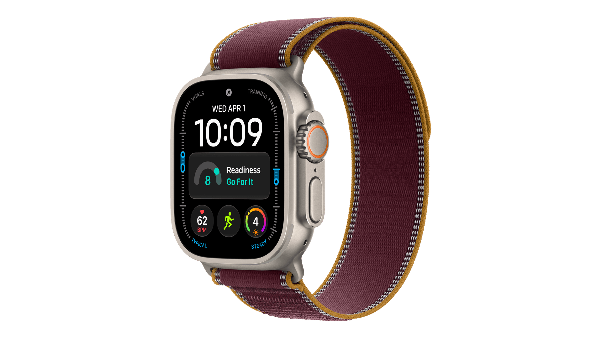 Часы Apple Watch Ultra 4 (2026) GPS + Cellular 49mm, Natural Titanium Case, Trail Loop (Burgundy)