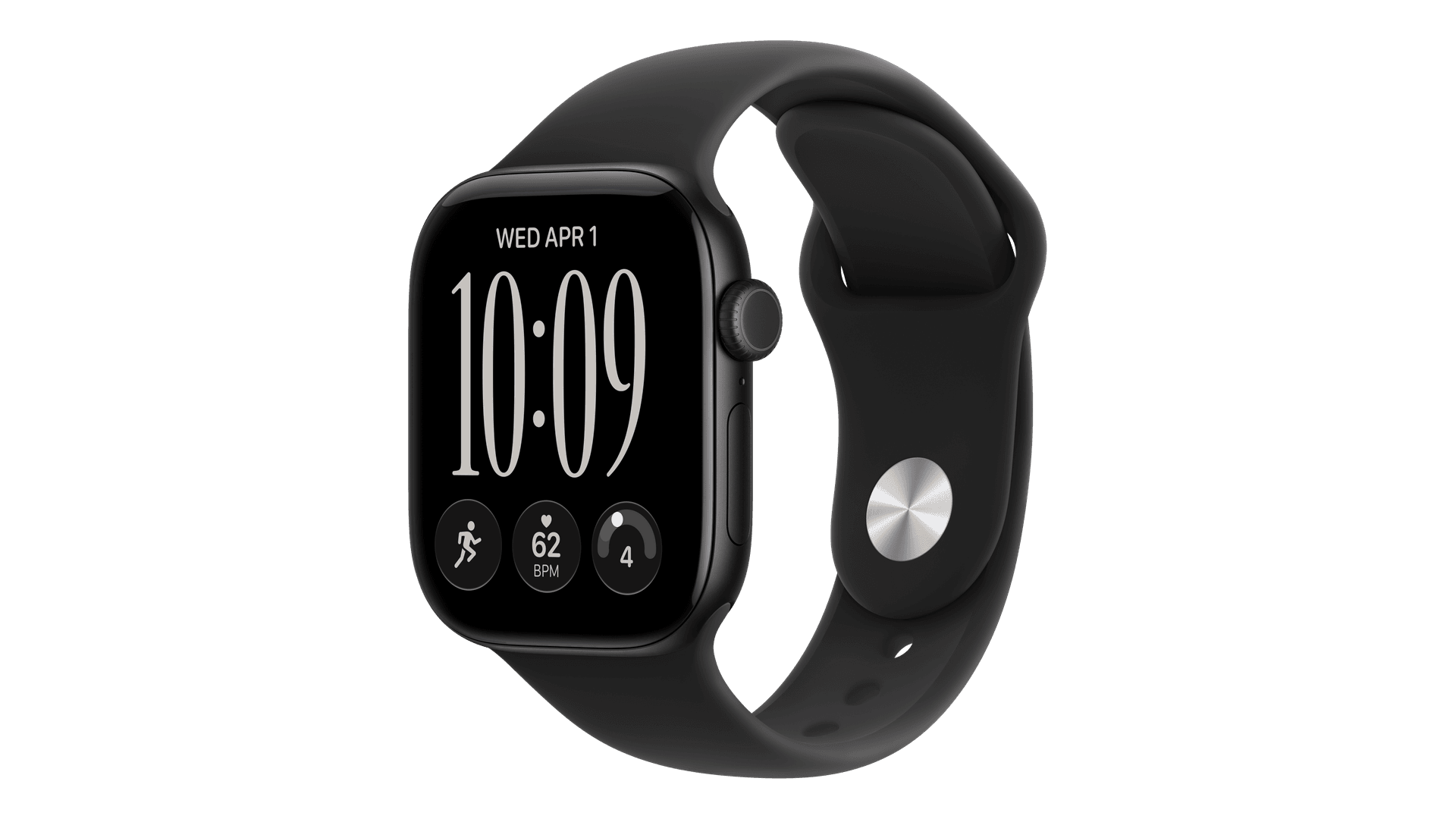 Часы Apple Watch Series 12, 42 mm, Black Aluminum Black Sport Band
