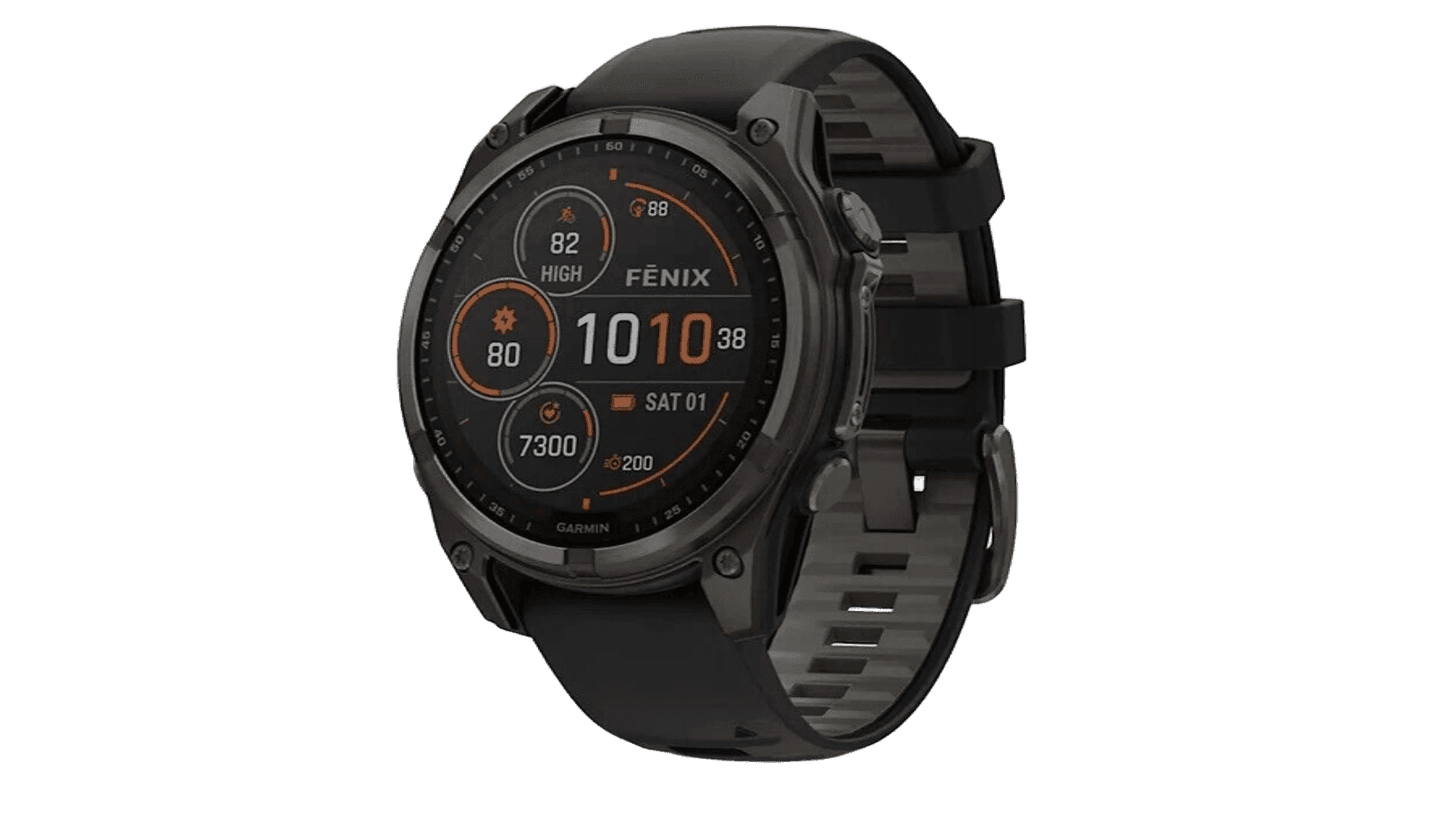 Garmin Fenix 8 47mm Solar Sapphire Carbon Gray DLC Titanium with Black/Pebble Gray Silicone