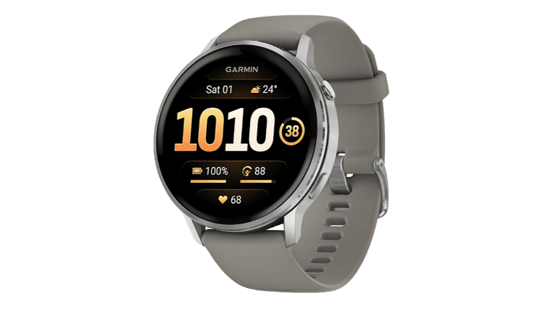 Garmin VENU 4 45 mm, Silver Case, Silicon Silver Gray Band
