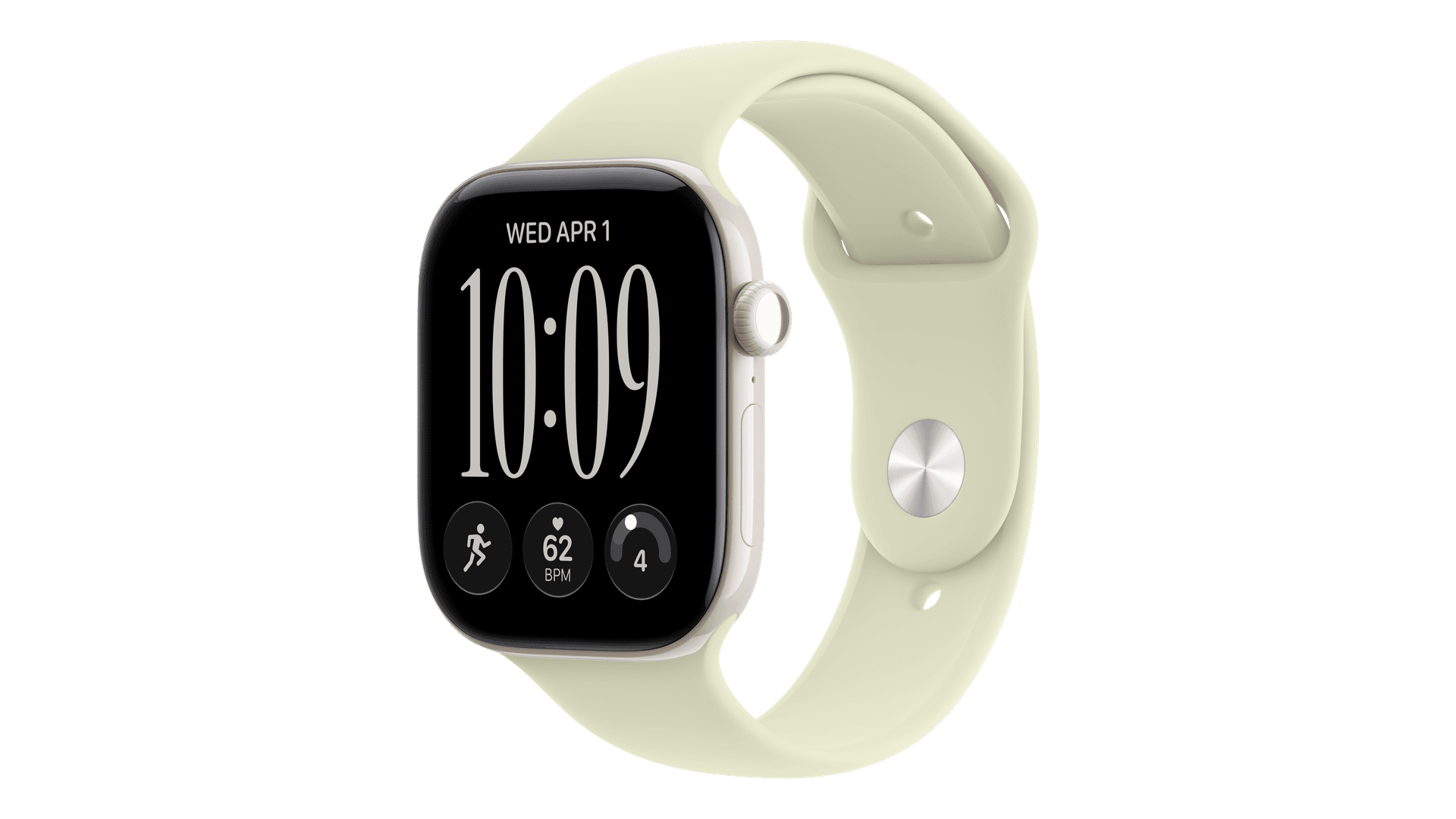 Часы Apple Watch Series 12, 46 mm, Pearl White Ceramic Pale Succulent Sport Band