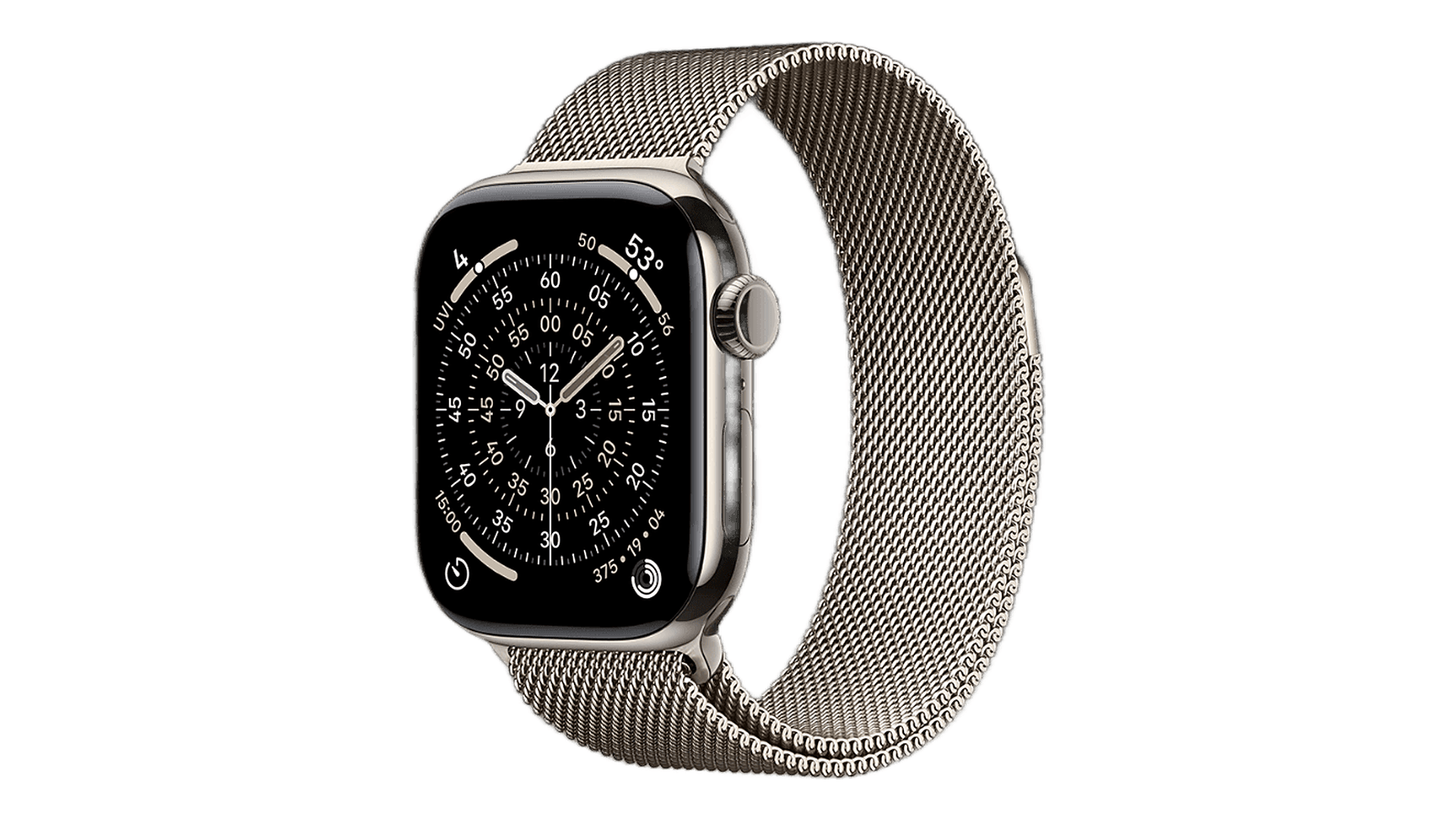 Часы Apple Watch Series 11 46 мм, корпус Natural Titanium, миланский сетчатый браслет