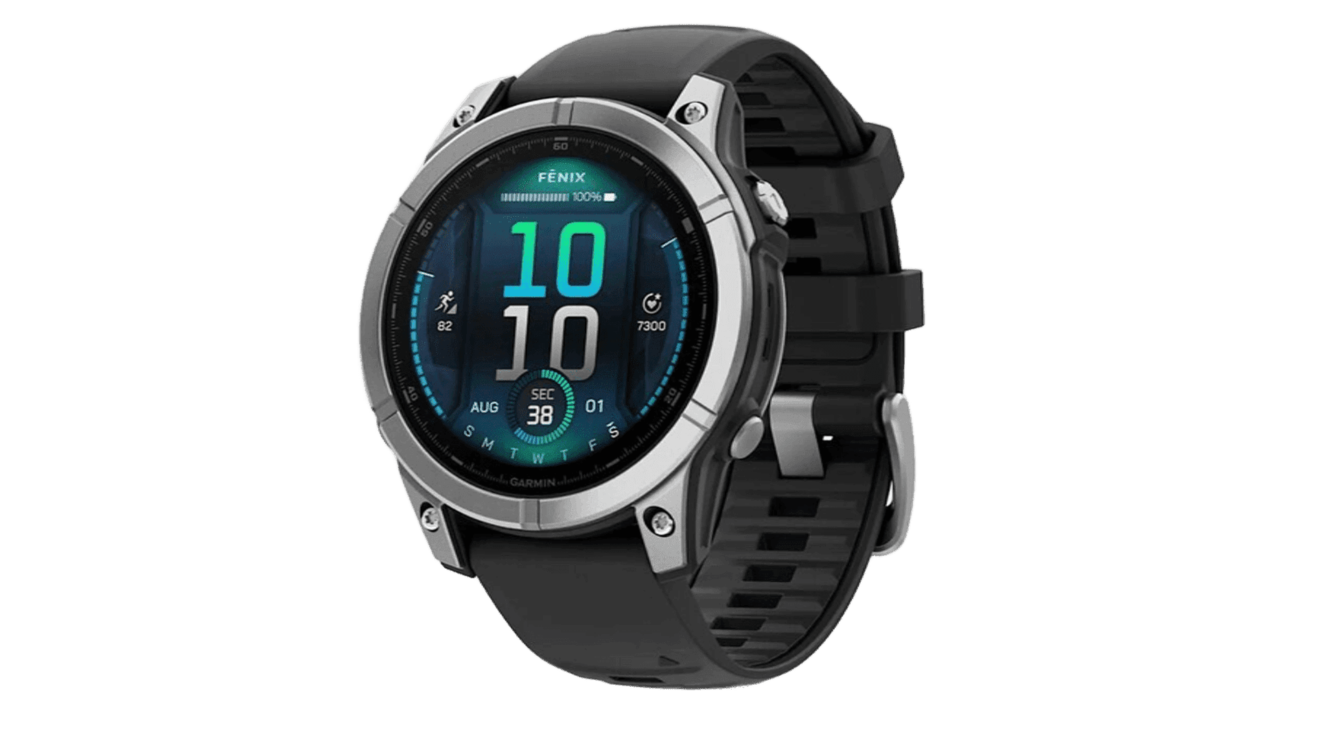 Garmin Fenix E 47mm Amoled Stainless Steel With Black Silicone Band