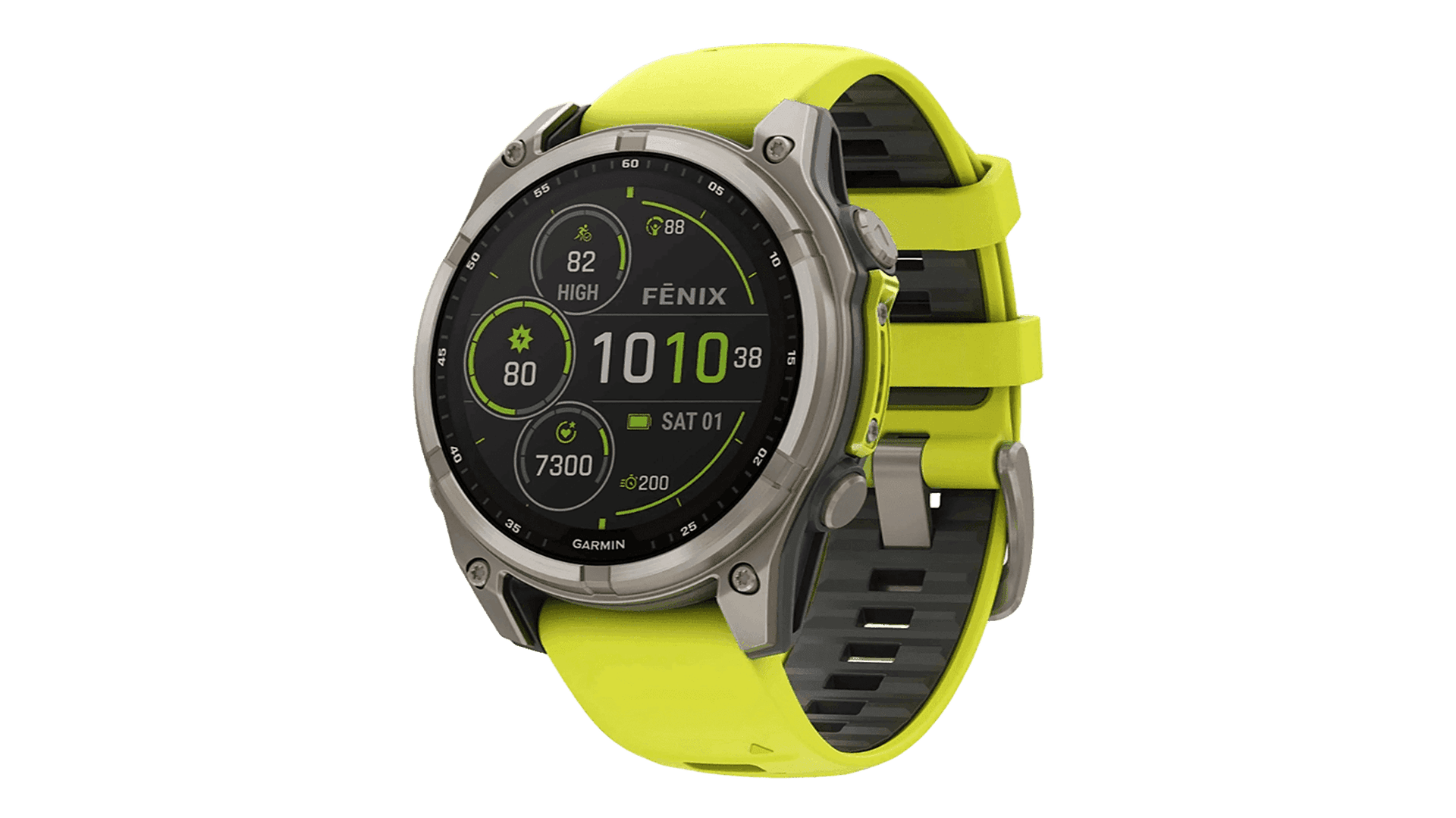Garmin Fenix 8 47mm Solar Sapphire Carbon Gray DLC Titanium with Amp Yellow/Graphite Silicone Band