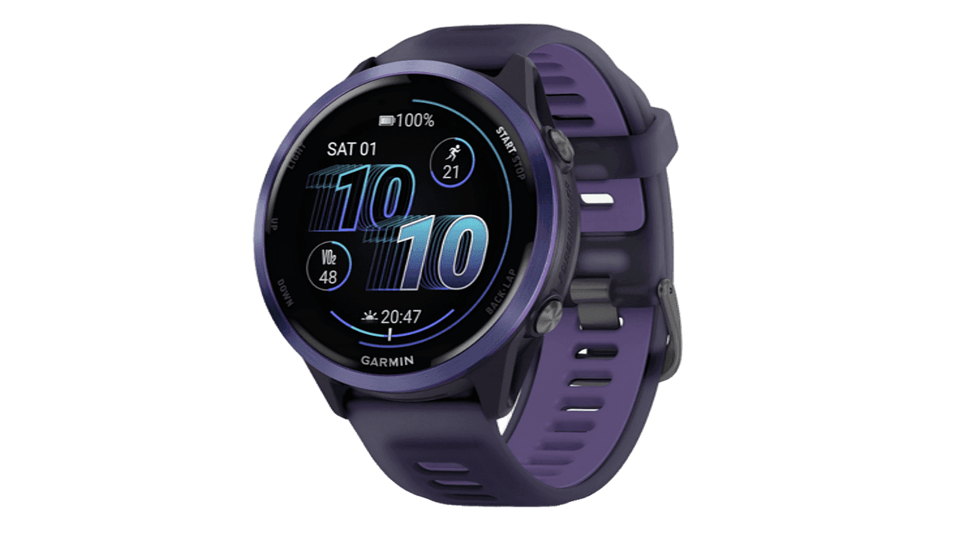 Garmin FORERUNNER 570 47 mm, Indigo Case, Imperial Purple Silicon Band