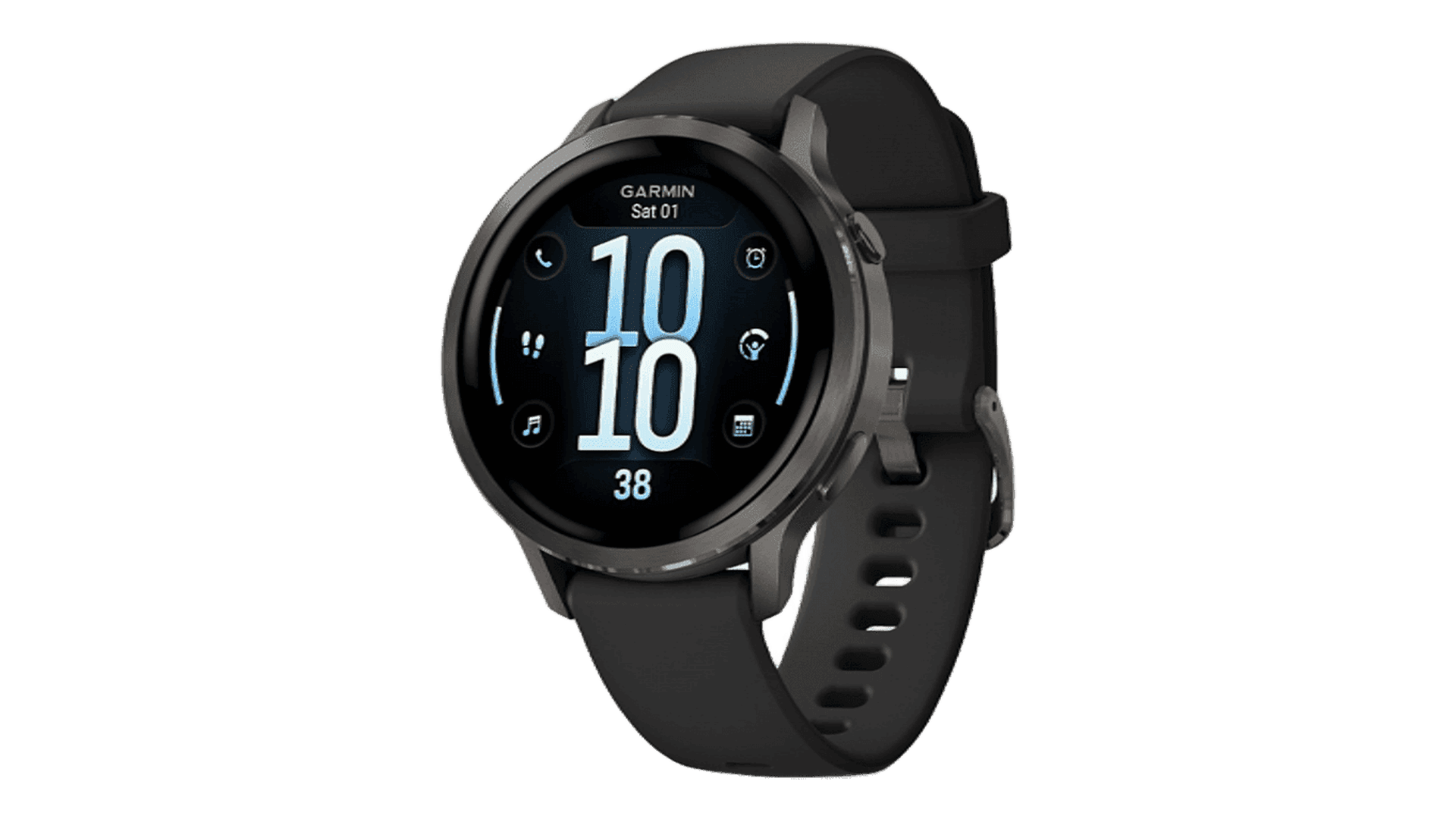 Garmin VENU 4 41 mm, Slate Case, Silicon Black Band
