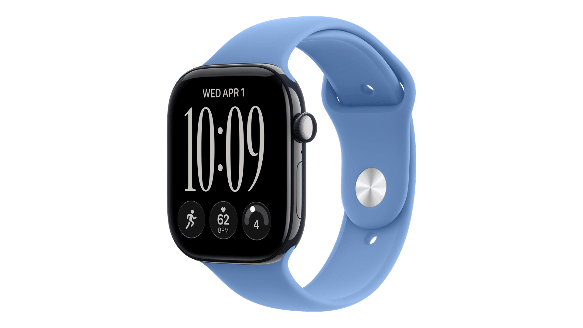 Часы Apple Watch Series 12, 46 mm, Night Blue Ceramic Wildflower Blue Sport Band