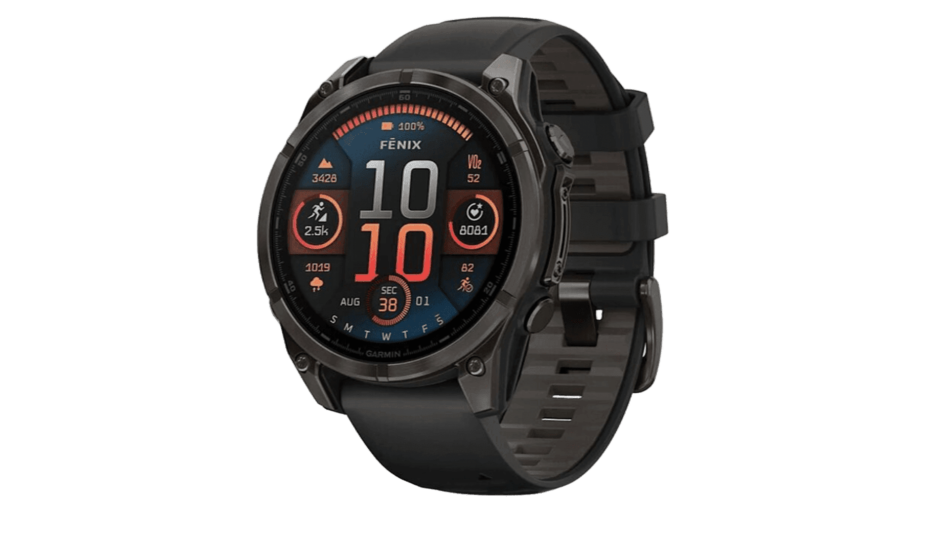 Garmin Fenix 8 47mm Amoled Sapphire Carbon Gray DLC Titanium with Black/Pebble Gray Silicone
