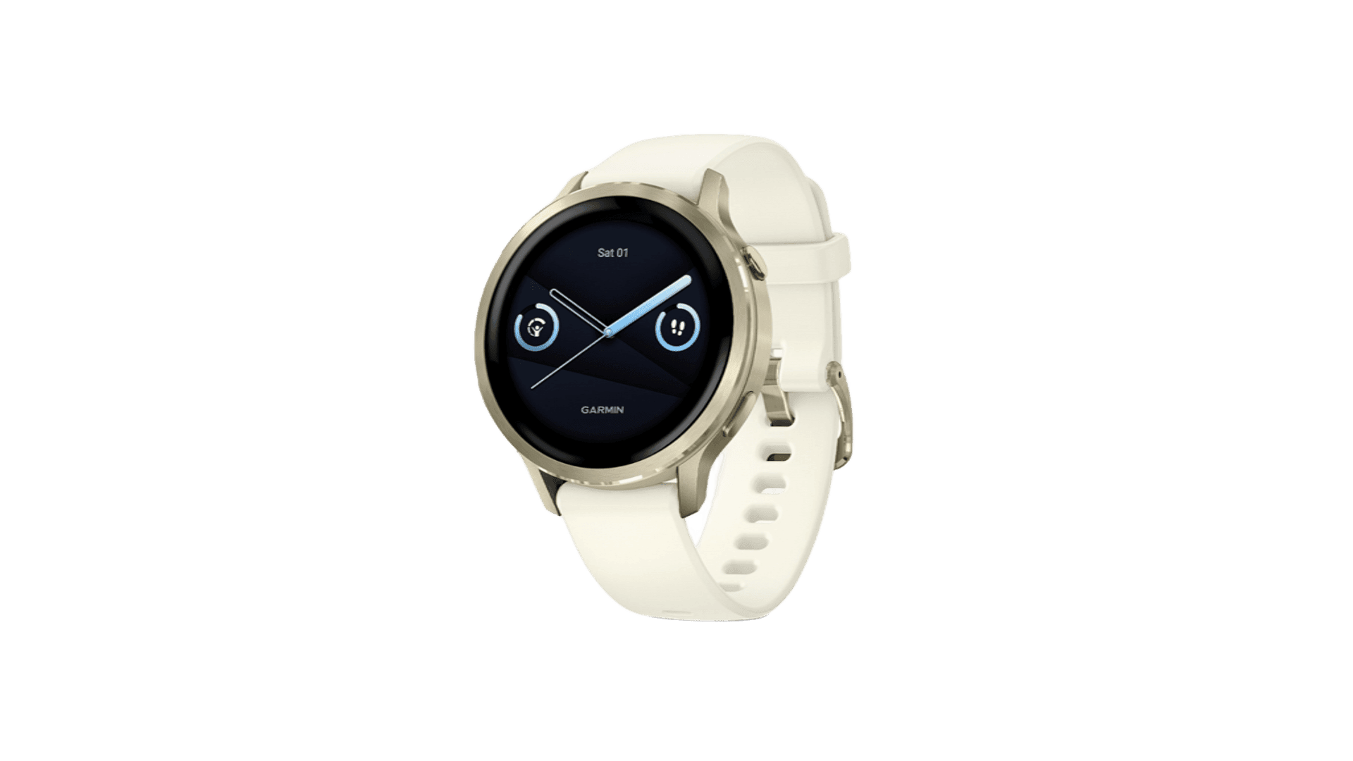 Garmin VENU 4 41 mm, Lunar Gold Case, Bone Silicone Band