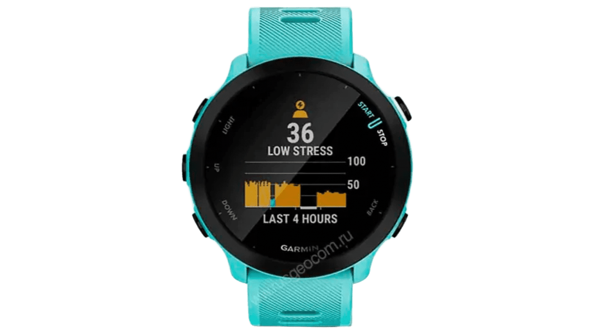 Garmin FORERUNNER 55 42 mm, Aqua Case, Silicon Band Aqua — фото 2