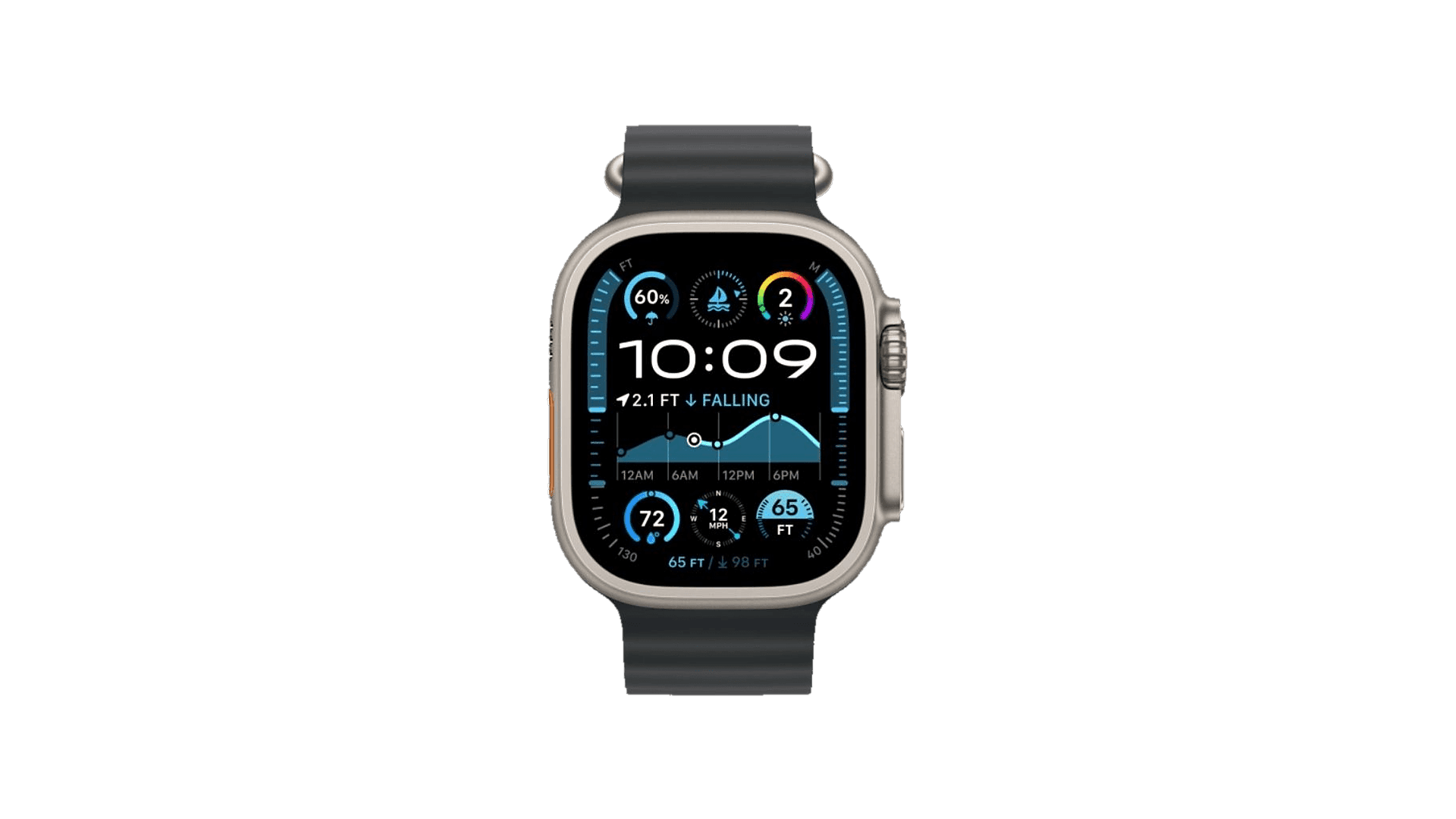 Apple Watch Ultra 2 (2024) GPS + Cellular 49mm, Black Titanium Case, Ocean Band (Black) — фото 2