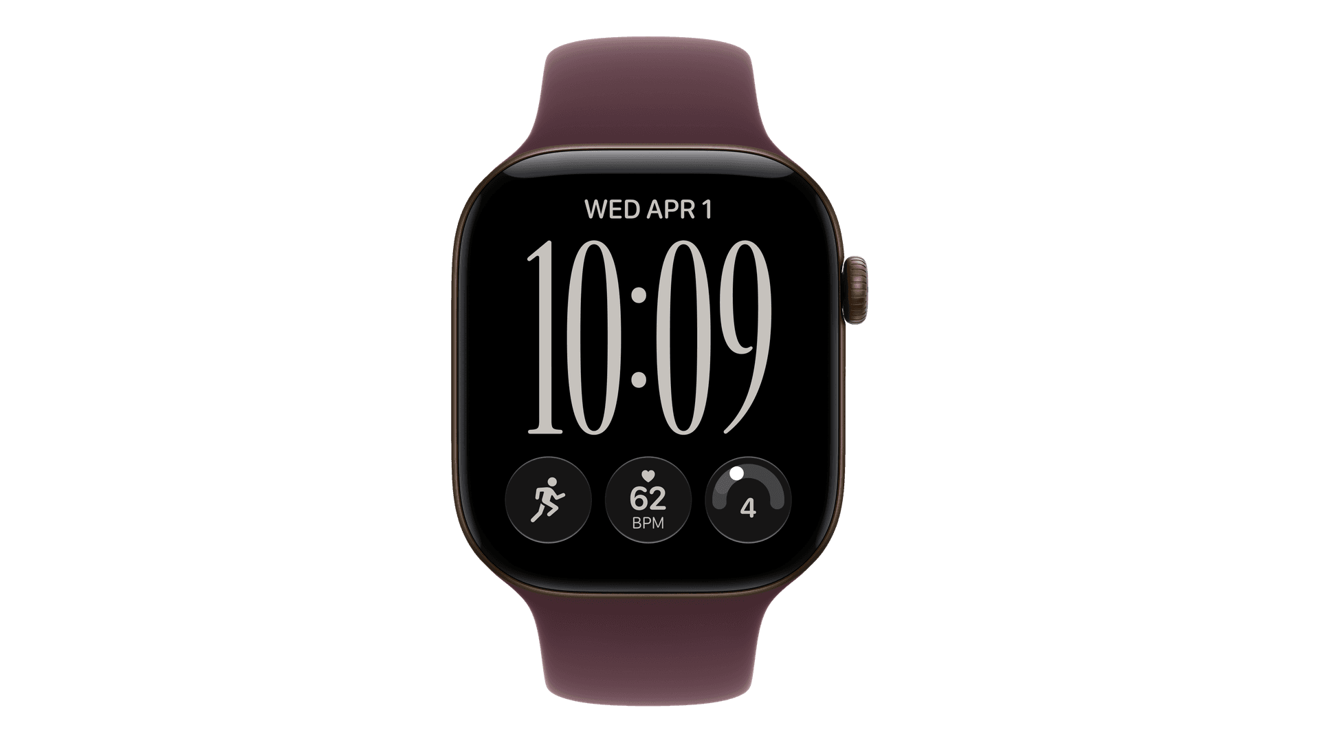 Часы Apple Watch Series 12, 46 mm, Dark Bronze Aluminum Burgundy Sport Band — фото 2