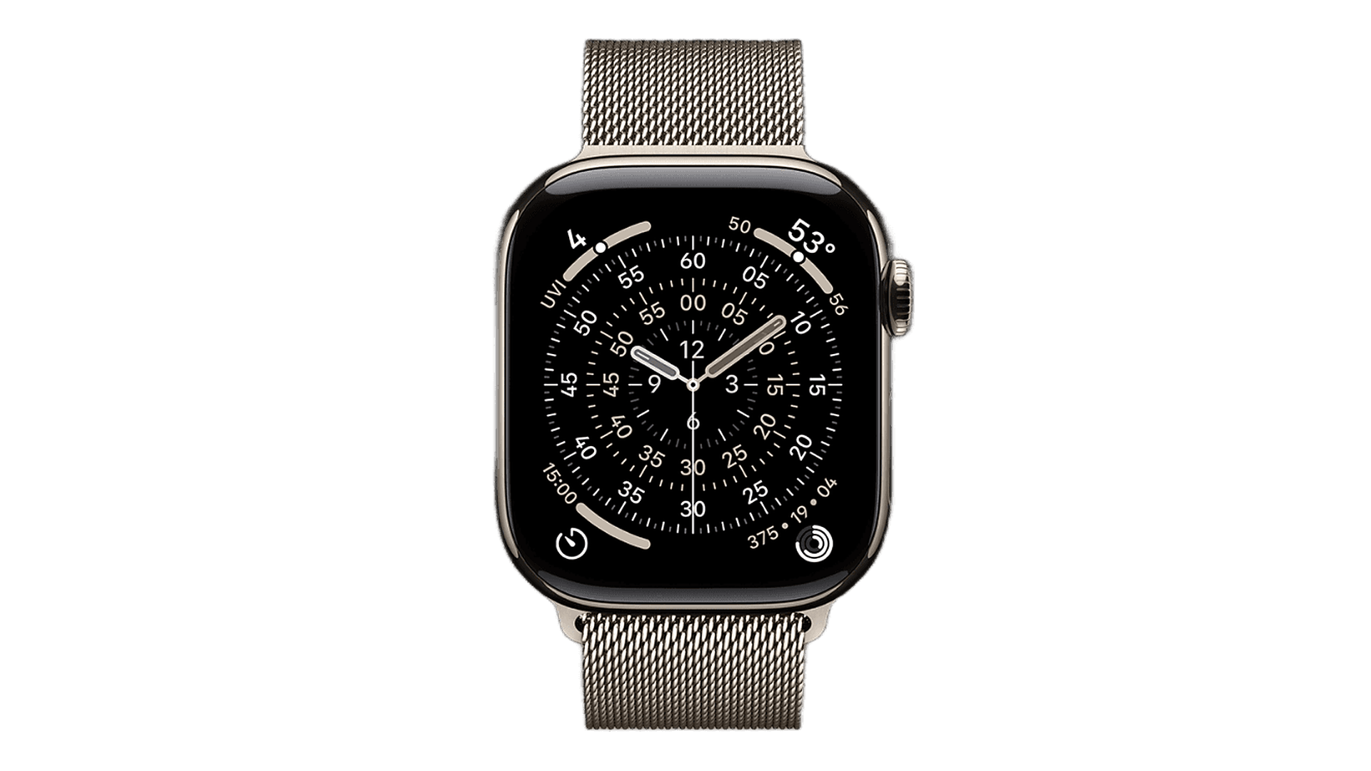 Часы Apple Watch Series 11 46 мм, корпус Natural Titanium, миланский сетчатый браслет — фото 2