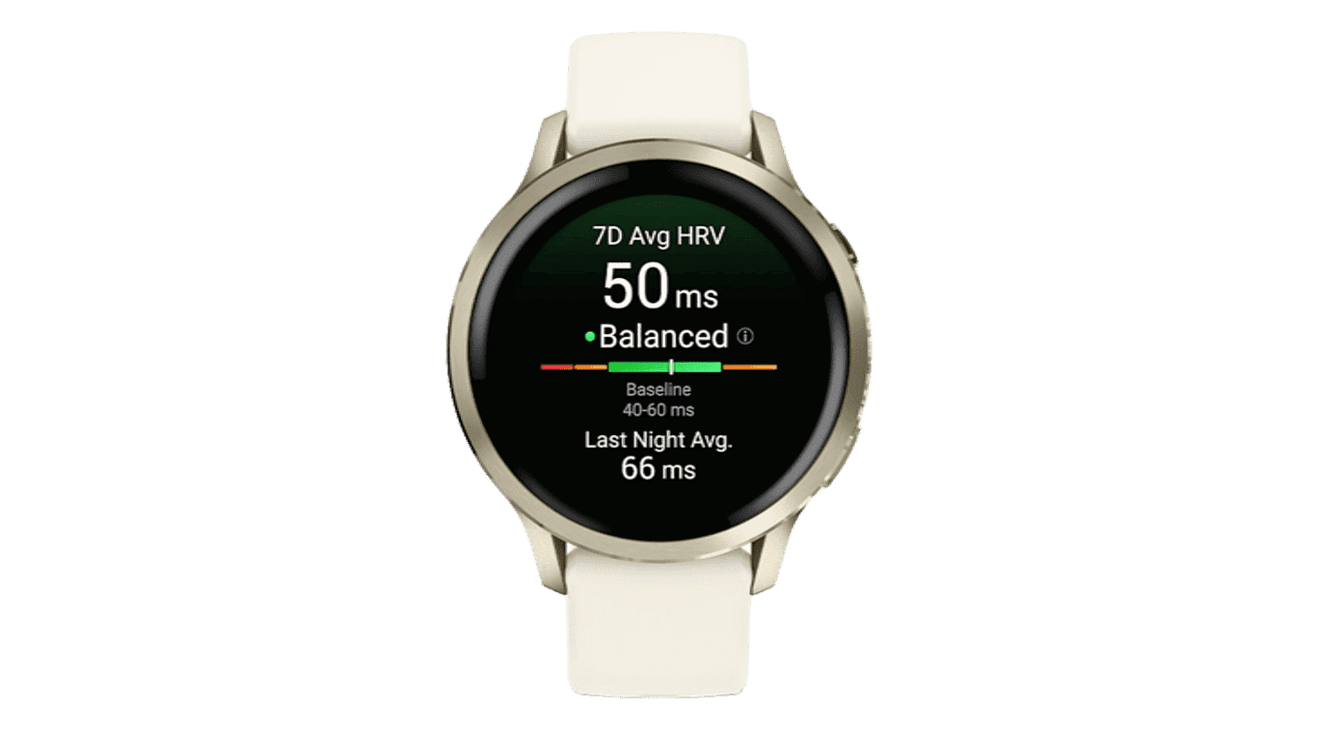 Garmin VENU 4 41 mm, Lunar Gold Case, Bone Silicone Band — фото 2