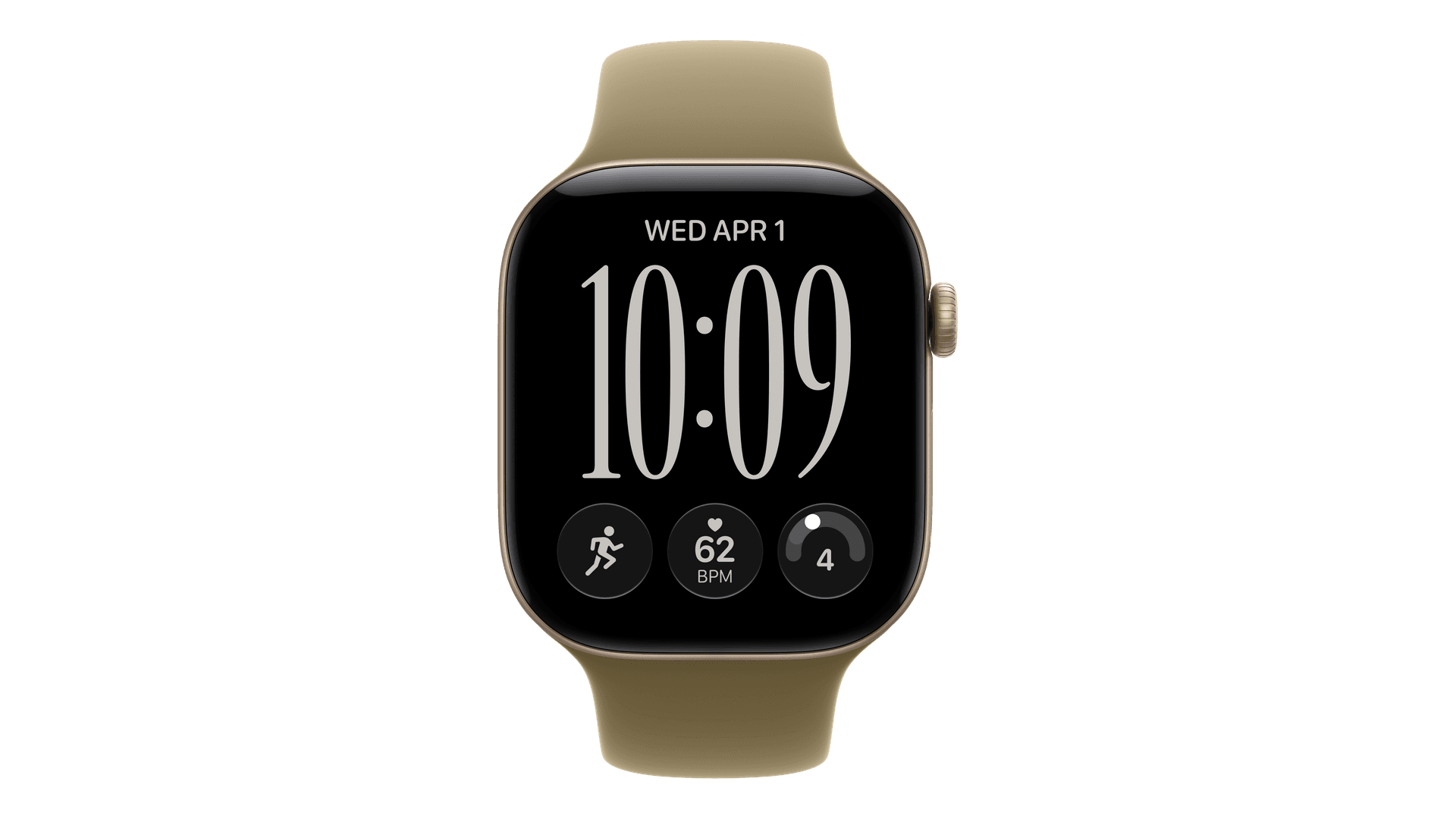 Часы Apple Watch Series 12, 46 mm, Light Gold Aluminum Olive Sport Band — фото 2