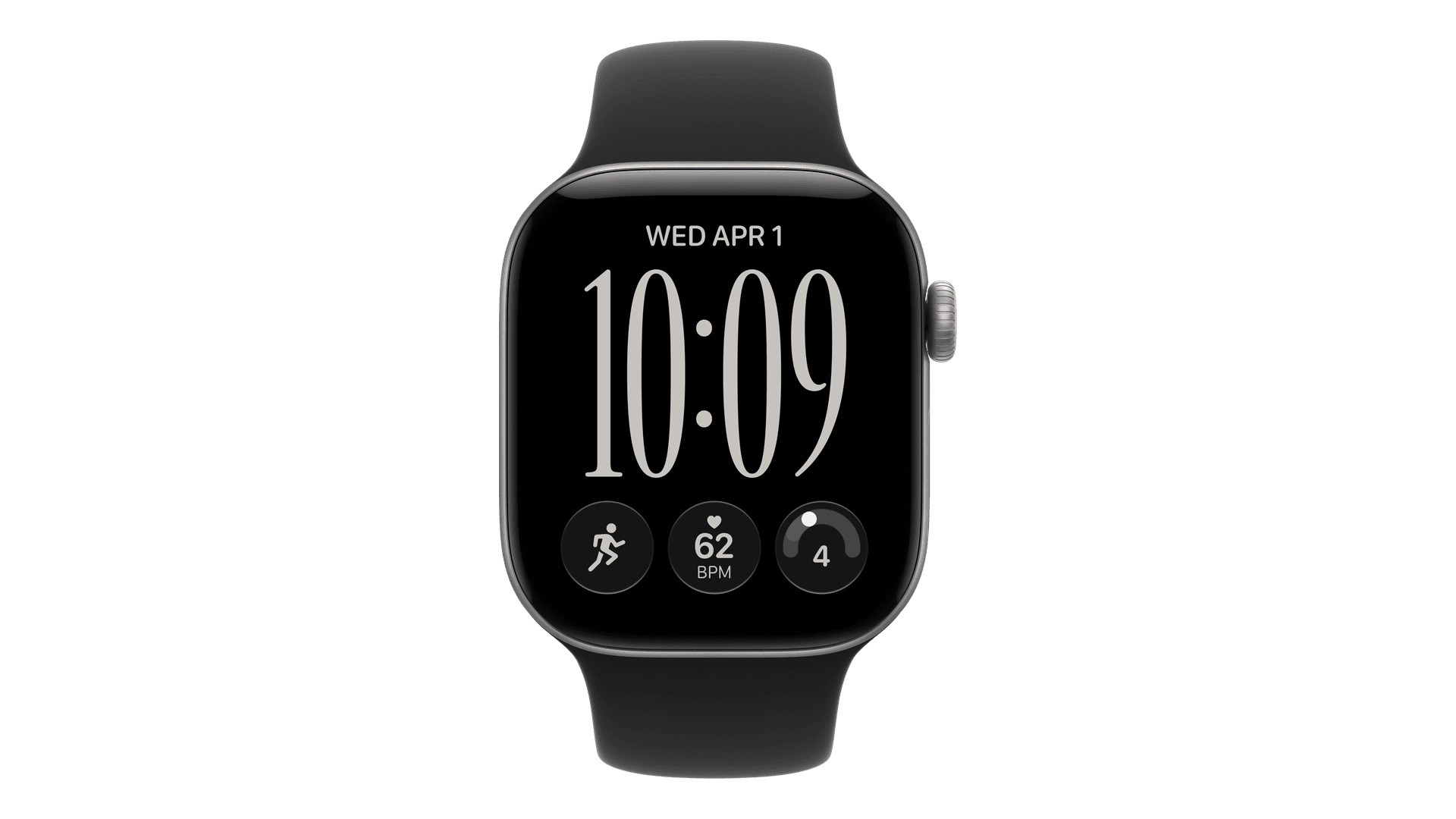 Часы Apple Watch Series 12, 42 mm, Space Gray Aluminum Black Sport Band — фото 2