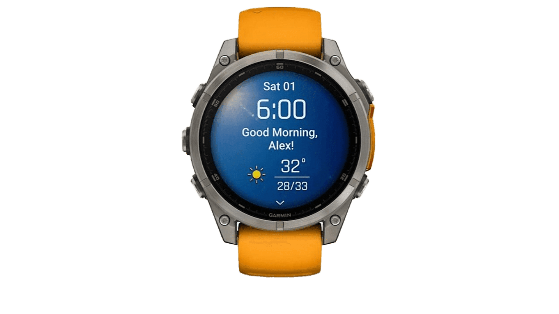 Garmin Fenix 8 47mm Amoled Sapphire Titanium with Spark Orange/Grapphite Silicone Band — фото 2