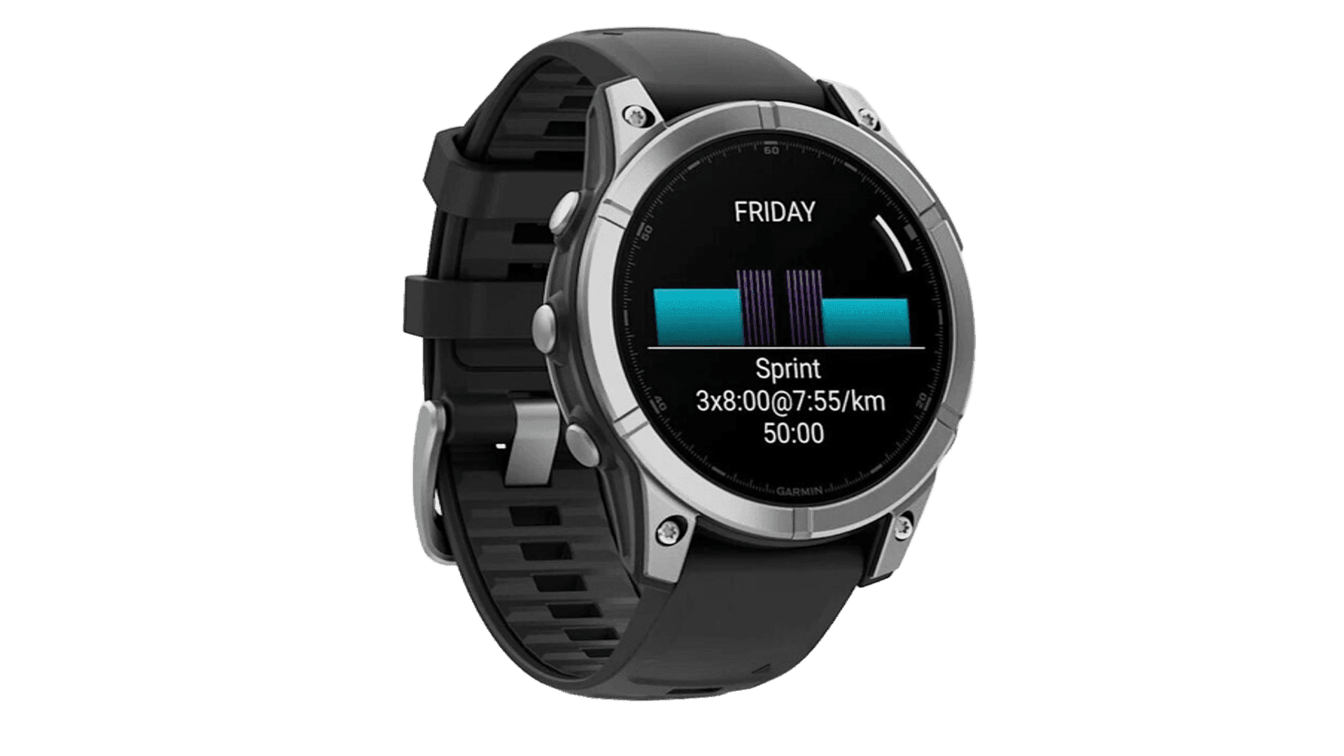 Garmin Fenix E 47mm Amoled Stainless Steel With Black Silicone Band — фото 2