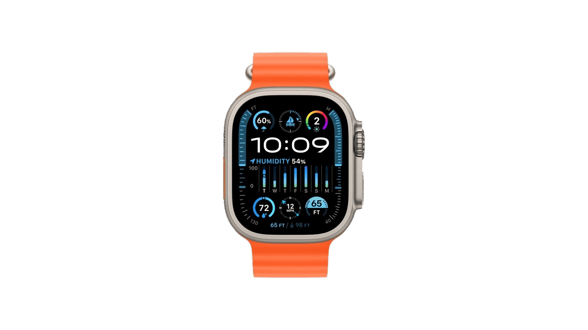 Apple Watch Ultra 2 (2024) GPS + Cellular 49mm, Titanium Case, Ocean Band (Orange) — фото 2