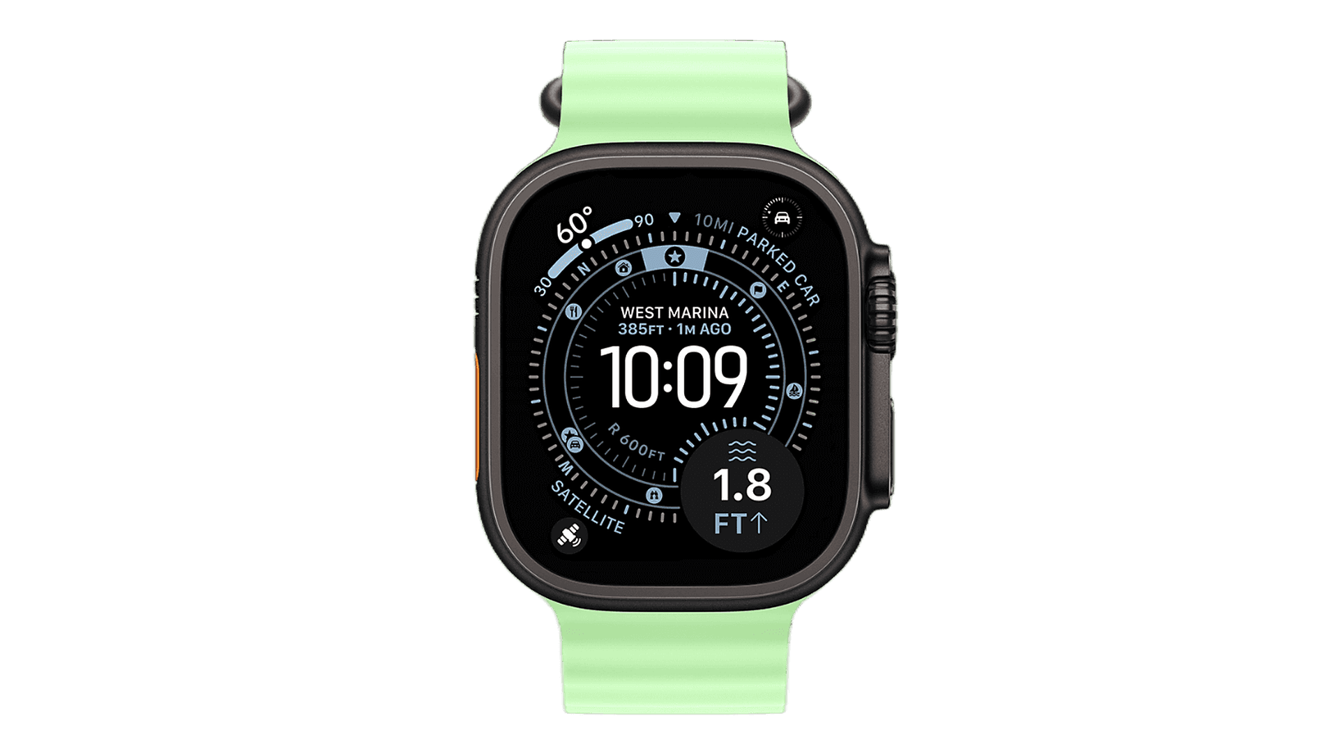 Apple Watch Ultra 3 (2025) GPS + Cellular 49mm, Black Titanium Case, Ocean Band (Green Neon) — фото 2