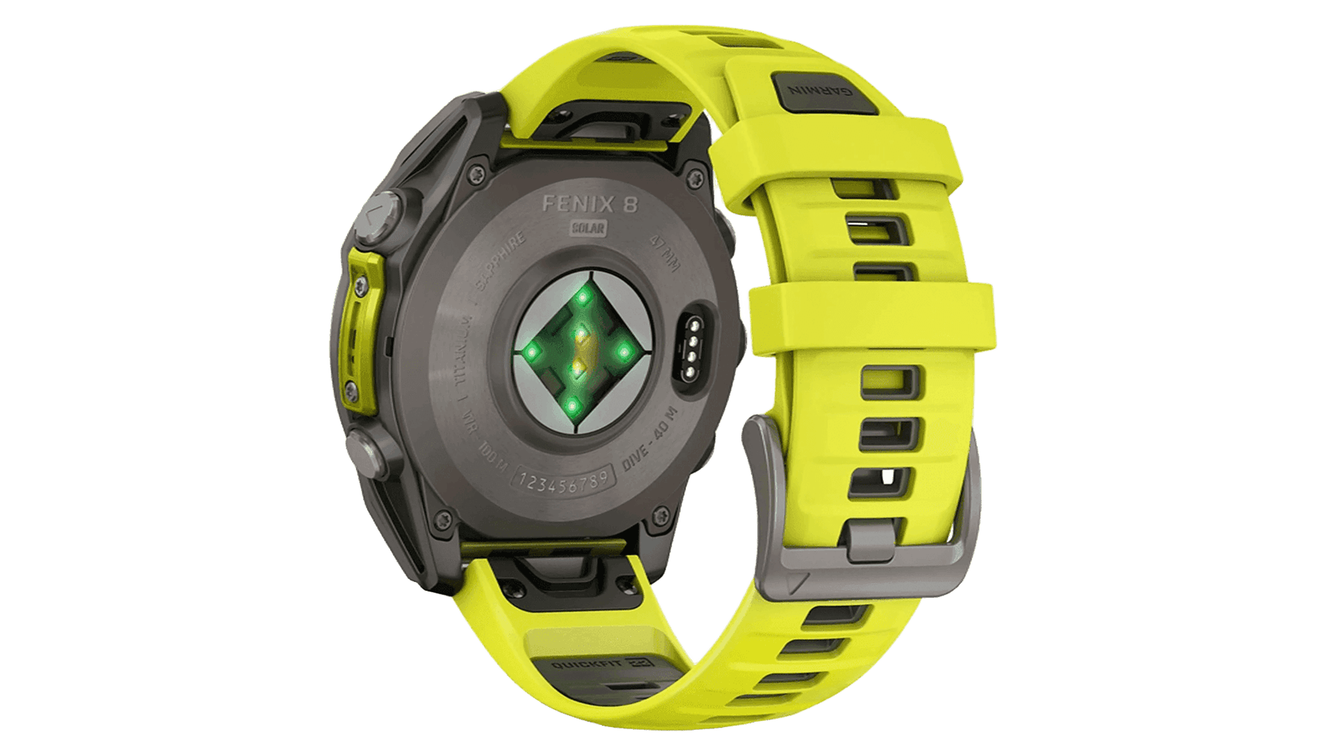 Garmin Fenix 8 47mm Solar Sapphire Carbon Gray DLC Titanium with Amp Yellow/Graphite Silicone Band — фото 3