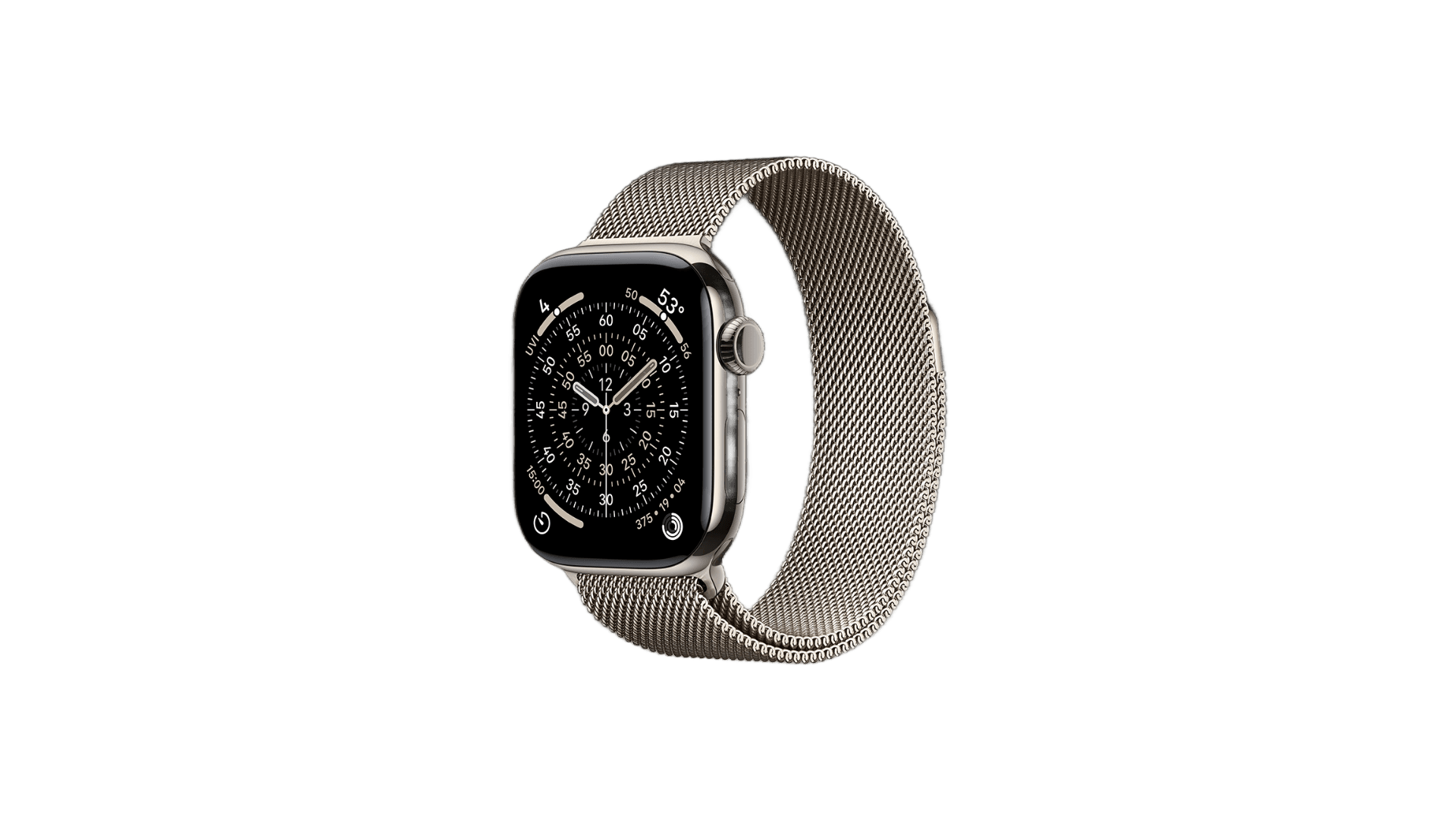 Часы Apple Watch Series 11 42 мм, корпус Natural Titanium, миланский сетчатый браслет