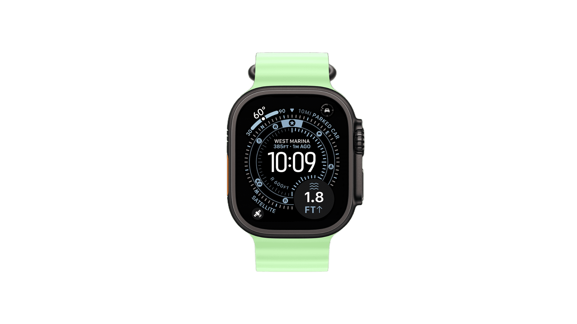Apple Watch Ultra 3 (2025) GPS + Cellular 49mm, Black Titanium Case, Ocean Band (Green Neon) — фото 2