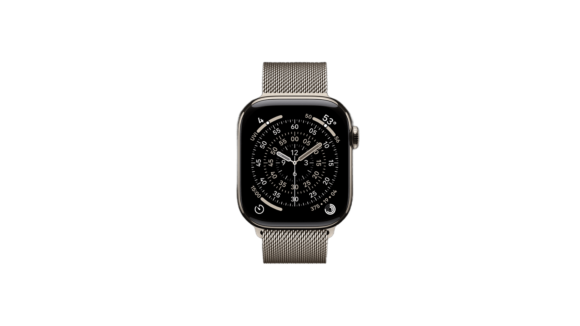Часы Apple Watch Series 11 42 мм, корпус Natural Titanium, миланский сетчатый браслет — фото 2