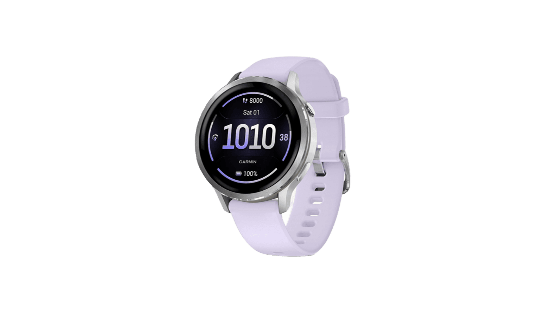 Garmin VENU 4 41 mm, Silver Case, Silicon Periwinkle Band