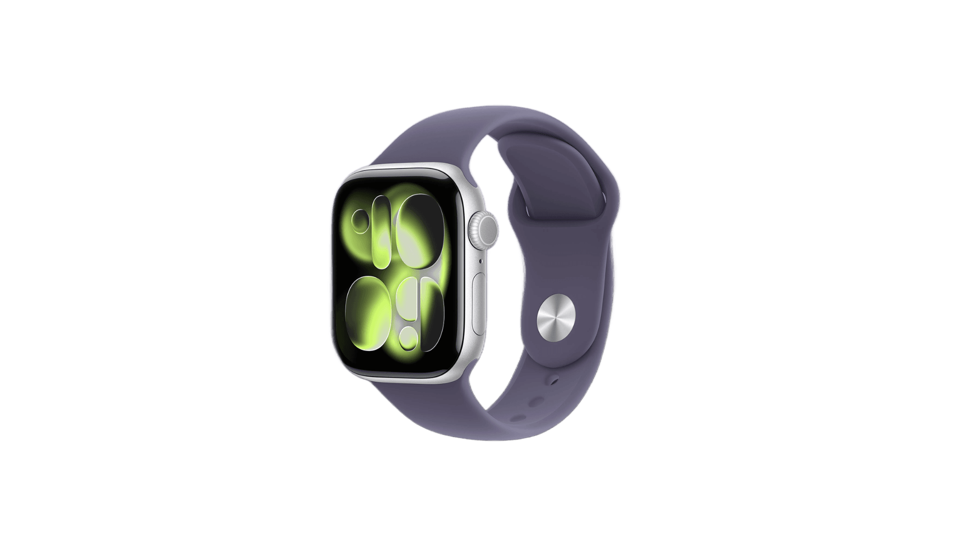 Часы Apple Watch Series 11, 46 mm, Silver Aluminium Purple Fog Sport Band