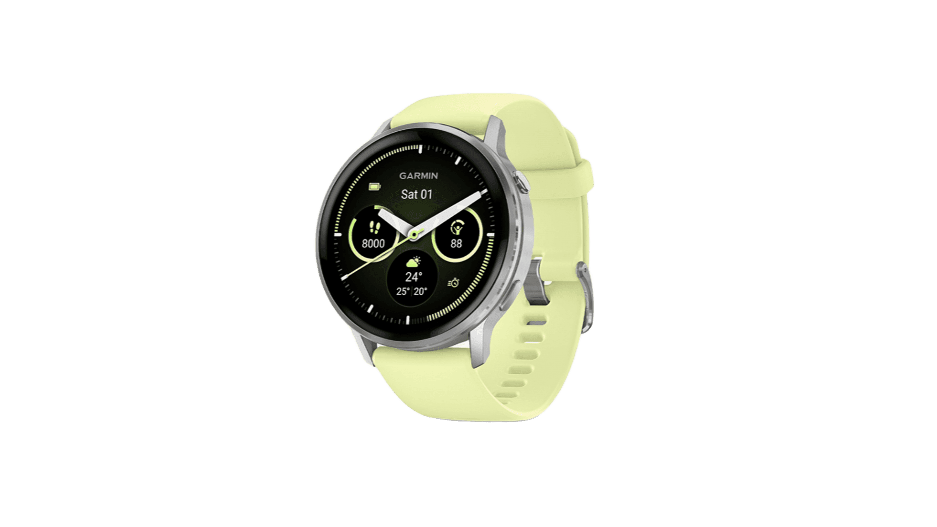 Garmin VENU 4 45 mm, Silver Case, Silicon Citron Case