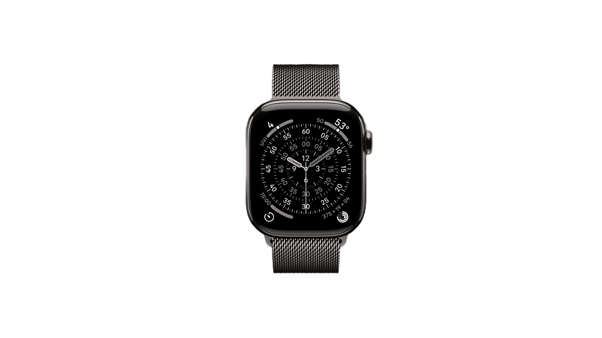 Часы Apple Watch Series 11 42 мм, корпус Slate Titanium, миланский сетчатый браслет — фото 2