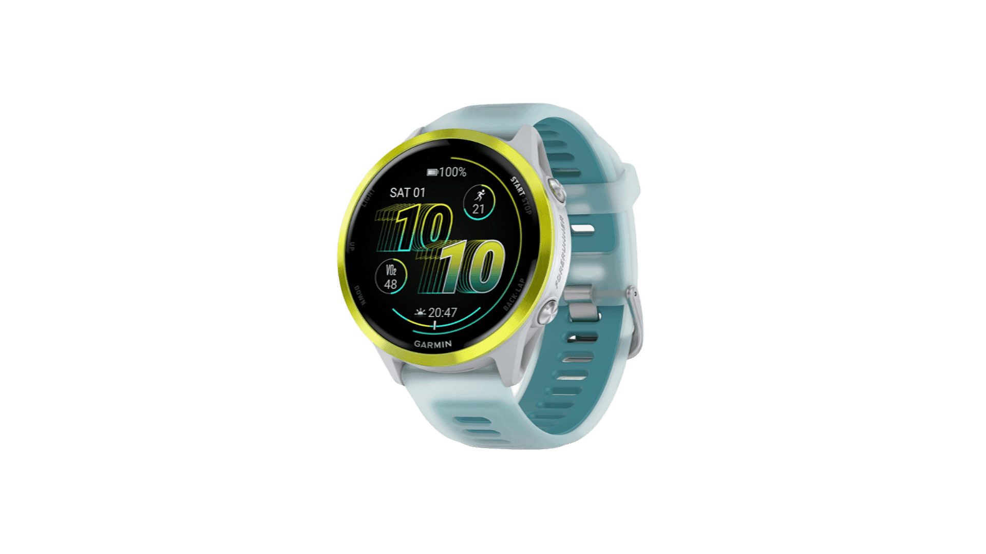 Garmin FORERUNNER 570 47 mm, Yellow Case, Turquoise Band