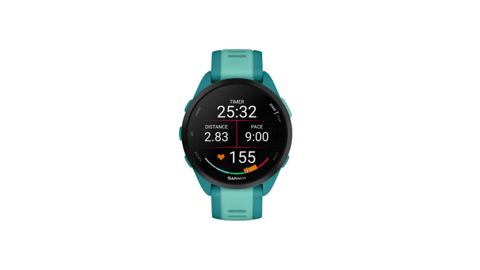 Garmin FORERUNNER 165 Music 43 mm, Turquoise Case, Silicon Aqua Band — фото 2