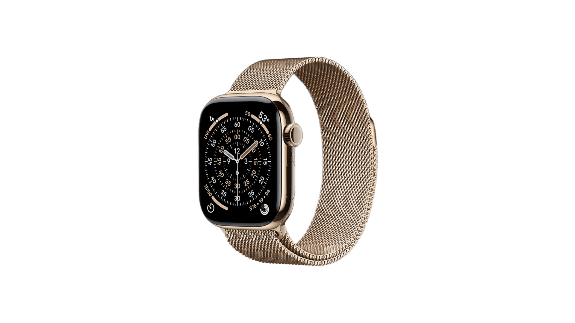 Часы Apple Watch Series 11 42 мм, корпус Gold Titanium, миланский сетчатый браслет