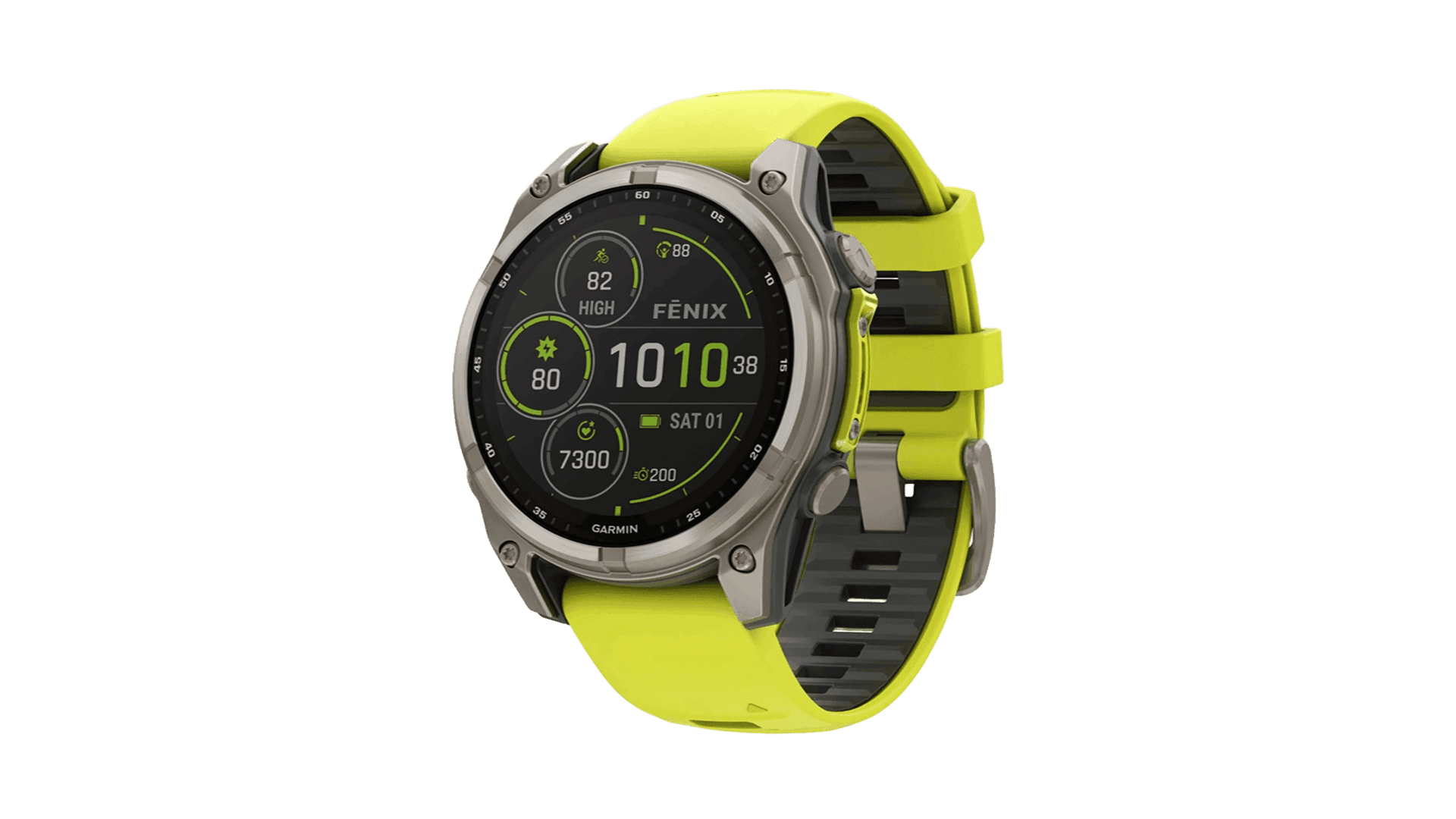 Garmin Fenix 8 47mm Solar Sapphire Carbon Gray DLC Titanium with Amp Yellow/Graphite Silicone Band