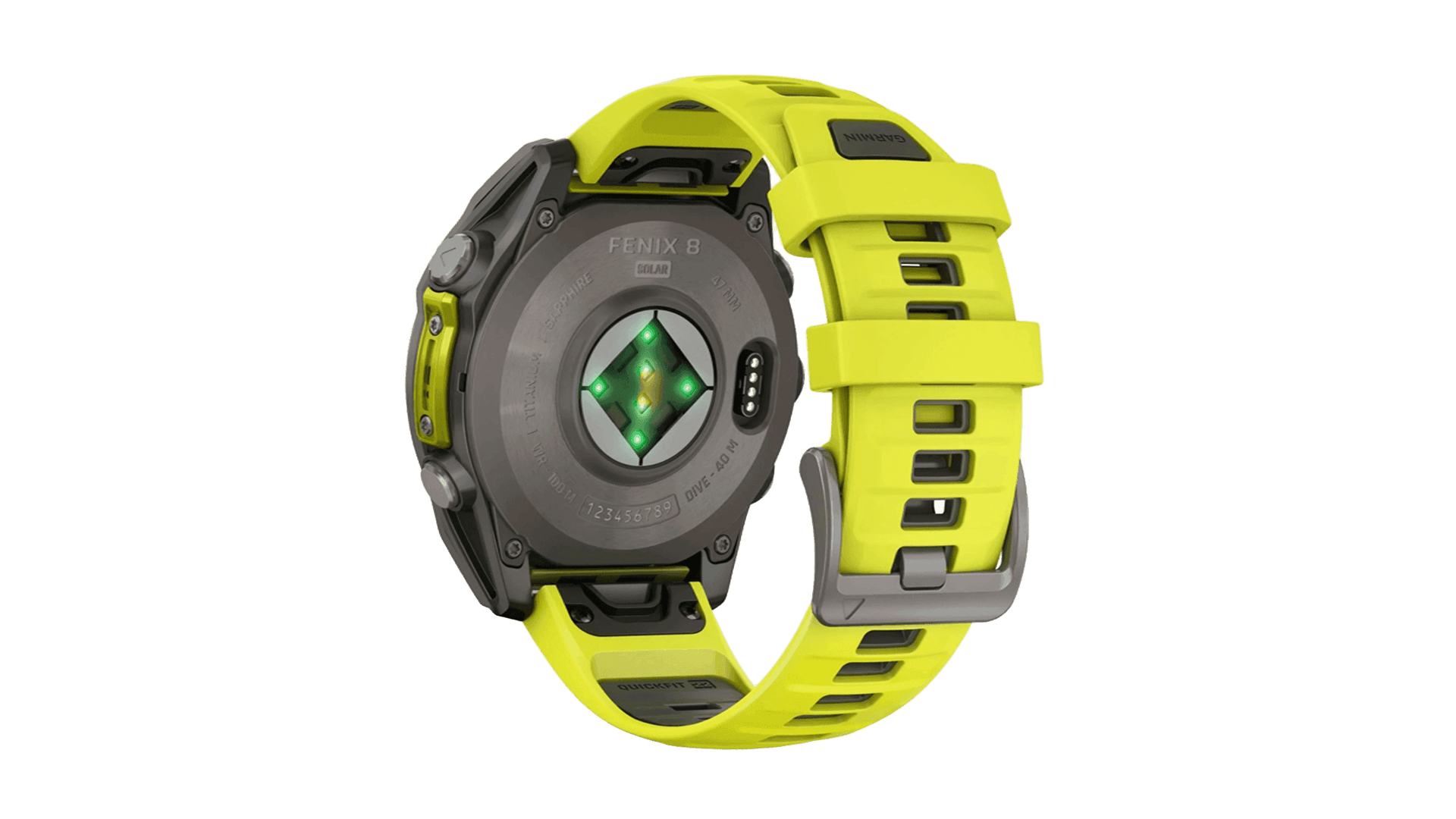 Garmin Fenix 8 47mm Solar Sapphire Carbon Gray DLC Titanium with Amp Yellow/Graphite Silicone Band — фото 3
