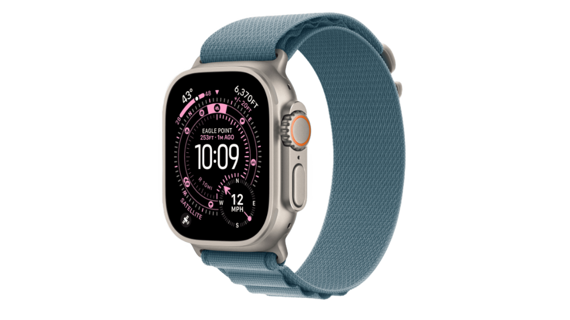 Apple Watch Ultra 3 (2025) GPS + Cellular 49mm, Titanium Case, Alpine Loop (Light Blue)