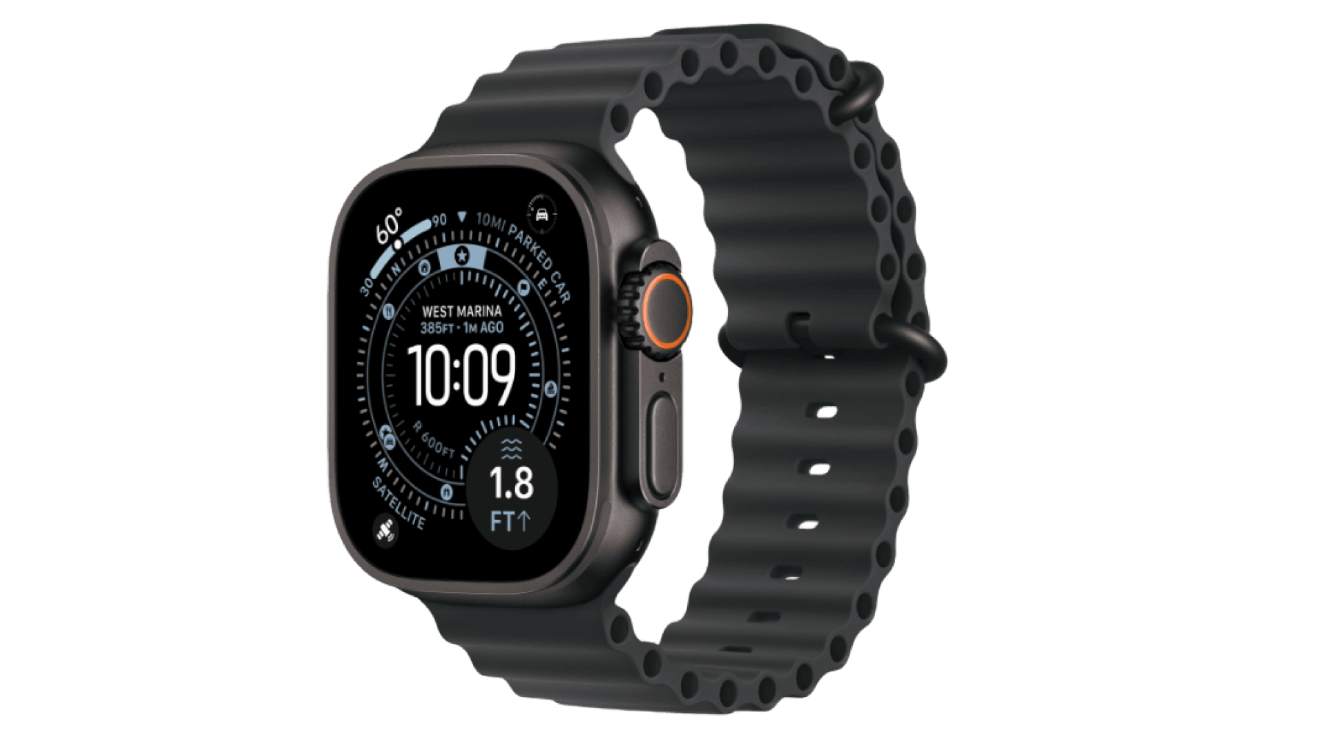 Apple Watch Ultra 3 (2025) GPS + Cellular 49mm, Black Titanium Case, Ocean Band (Black)