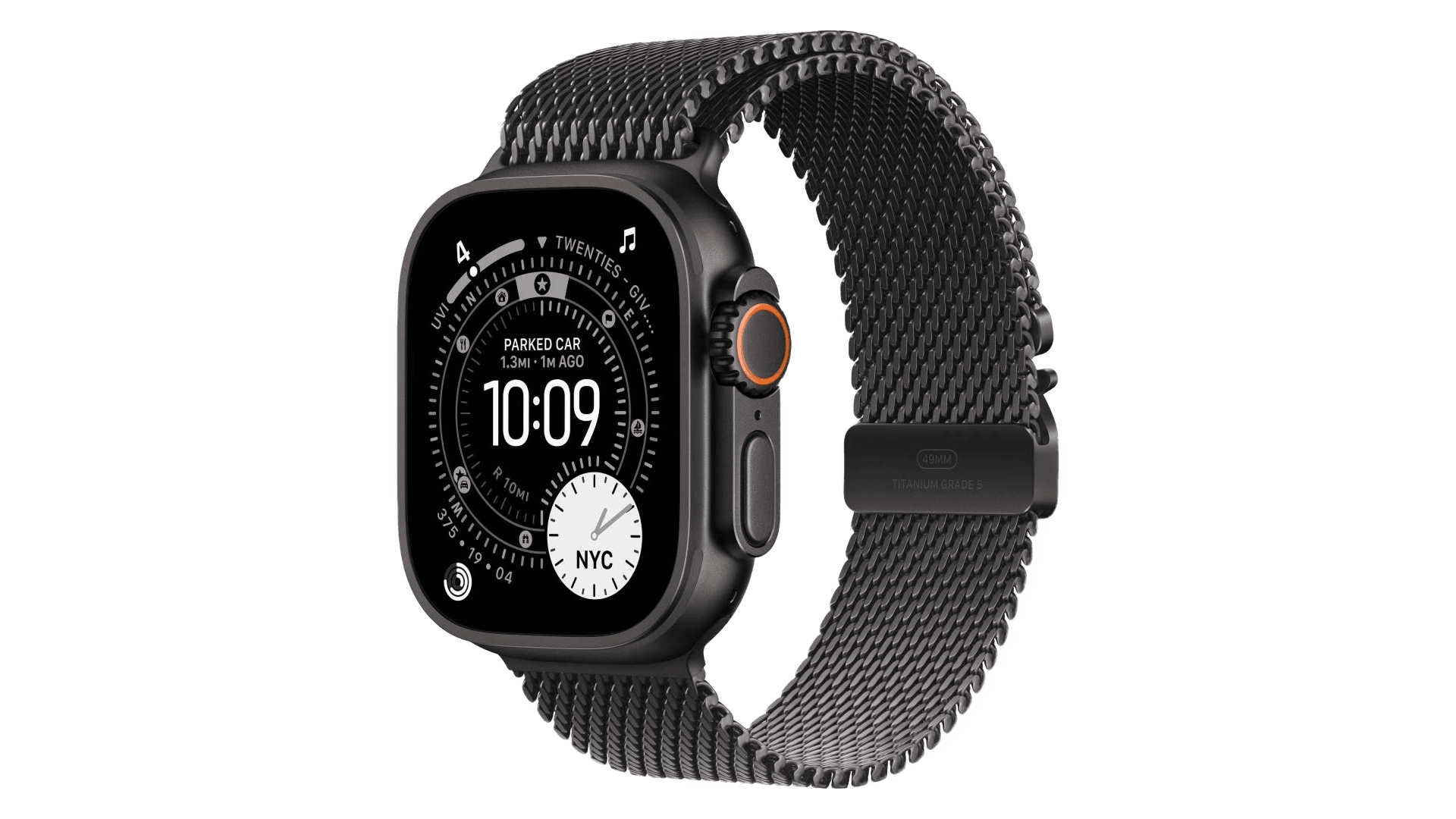 Apple Watch Ultra 3 (2025) GPS + Cellular 49mm, Black Titanium Case, Milanese Loop (Black Titanium)