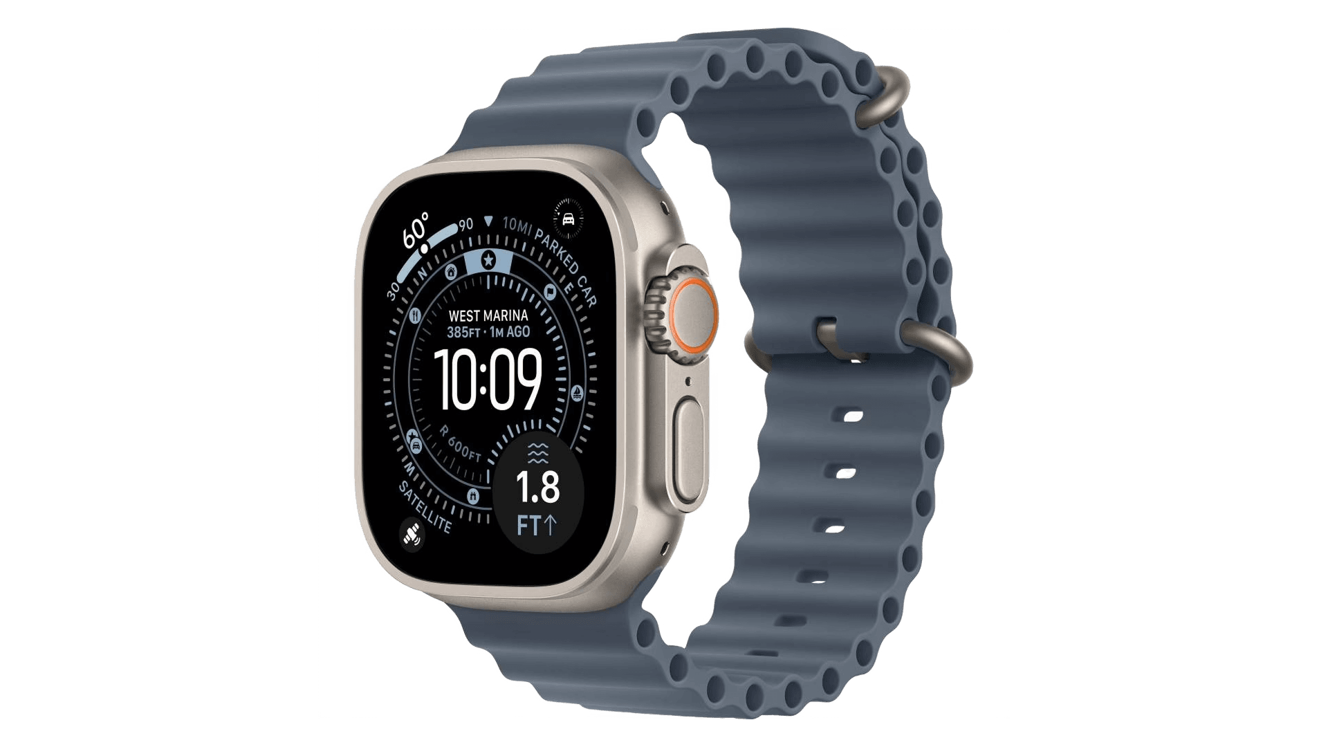 Apple Watch Ultra 3 (2025) GPS + Cellular 49mm, Titanium Case, Ocean Band (Blue)