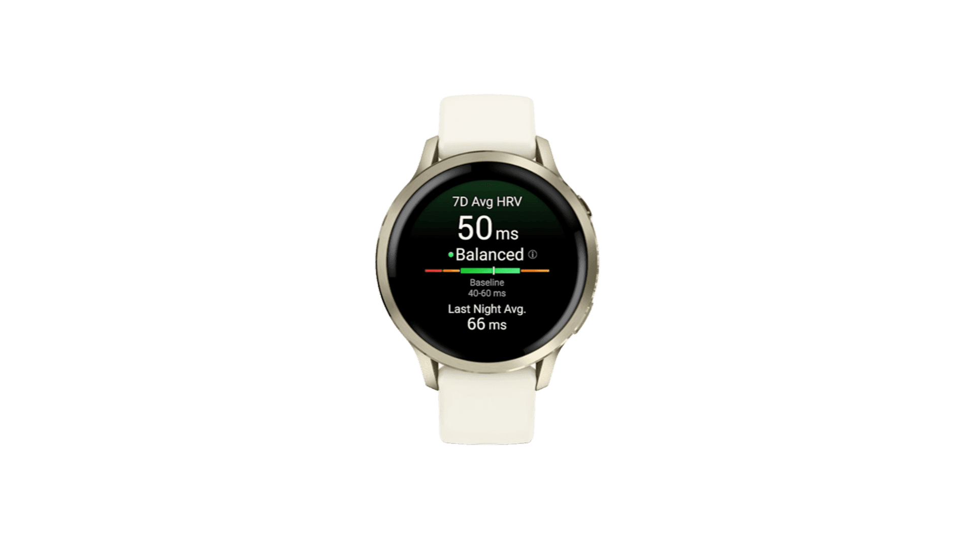 Garmin VENU 4 41 mm, Lunar Gold Case, Bone Silicone Band — фото 2