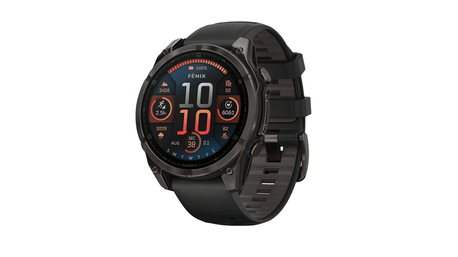 Garmin Fenix 8 47mm Amoled Sapphire Carbon Gray DLC Titanium with Black/Pebble Gray Silicone