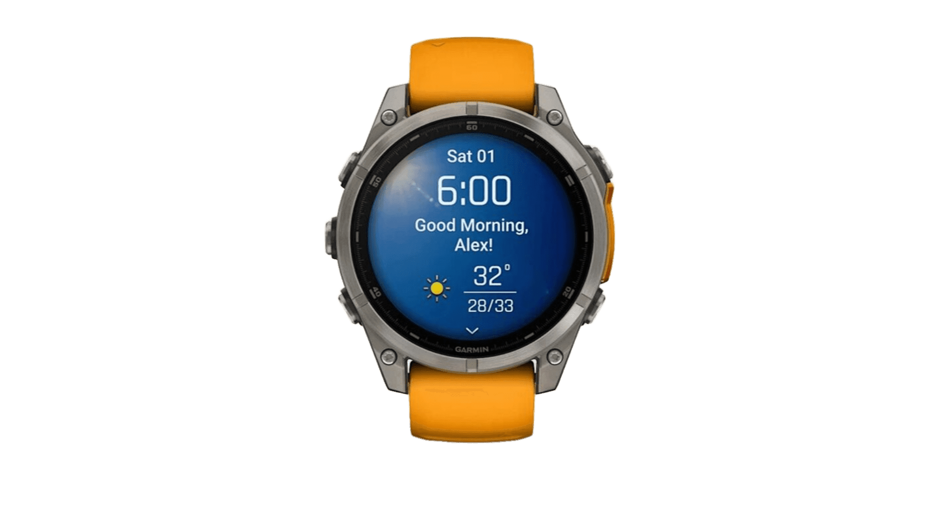 Garmin Fenix 8 47mm Amoled Sapphire Titanium with Spark Orange/Grapphite Silicone Band — фото 2