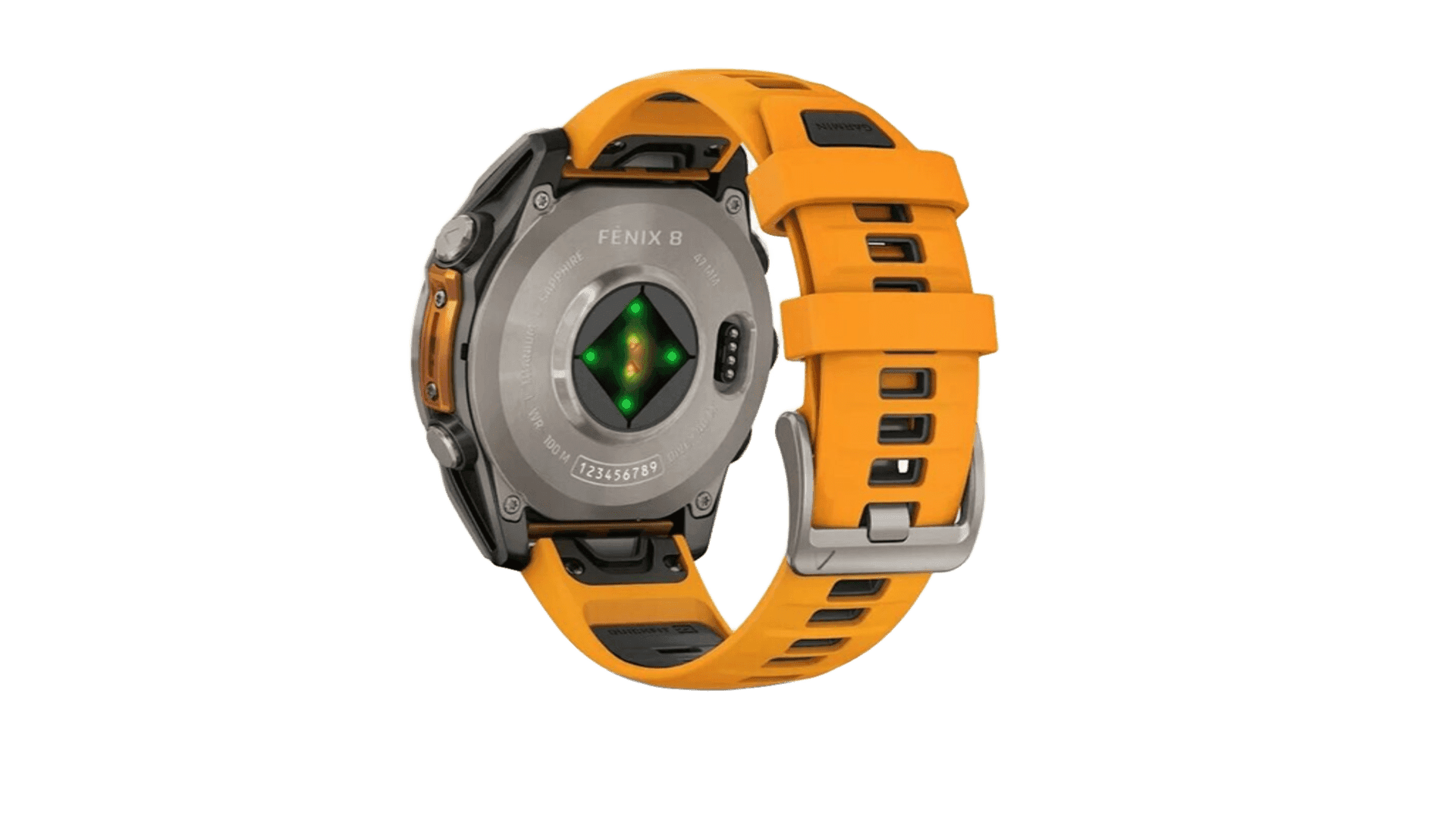 Garmin Fenix 8 47mm Amoled Sapphire Titanium with Spark Orange/Grapphite Silicone Band — фото 3