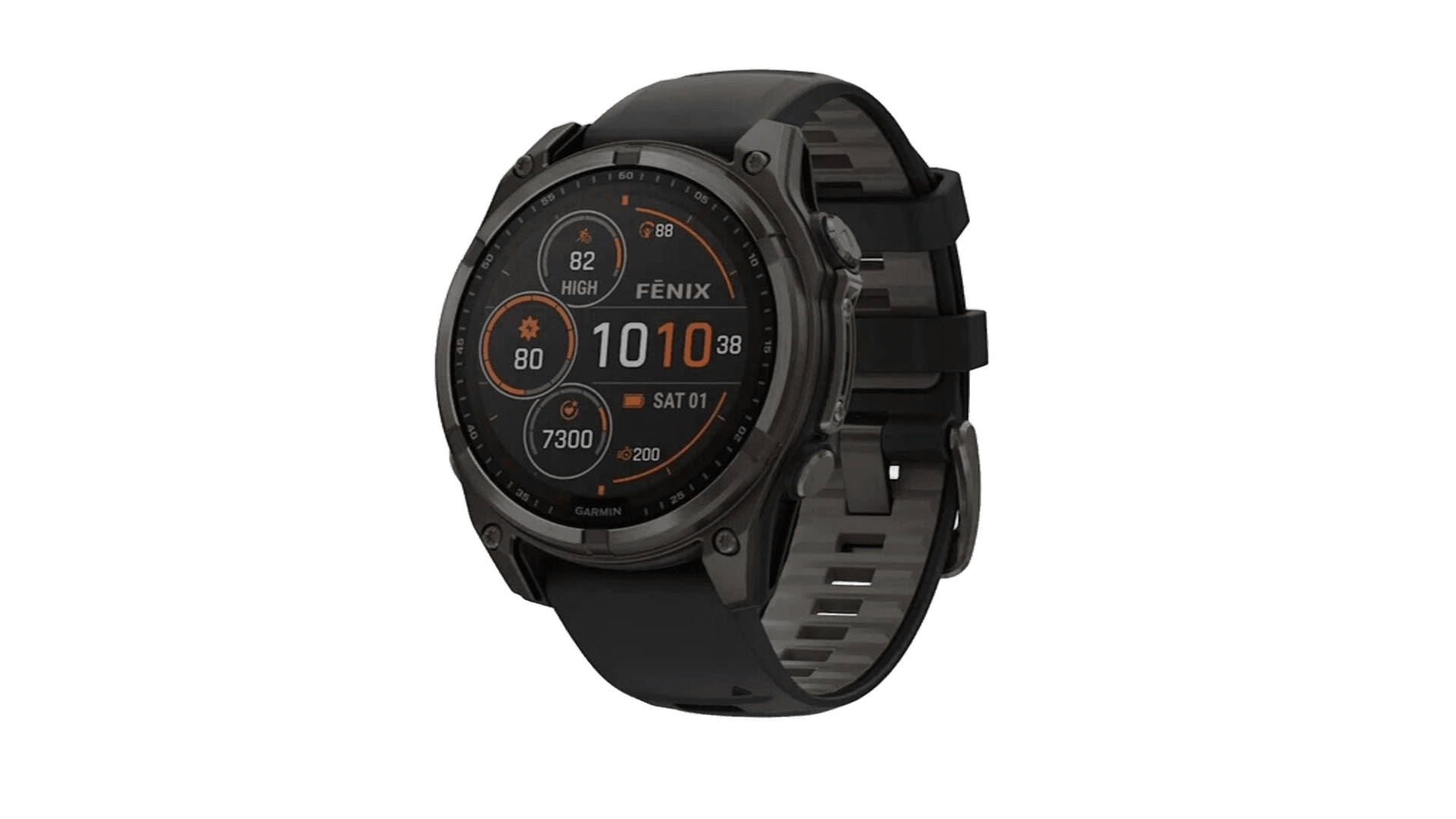 Garmin Fenix 8 47mm Solar Sapphire Carbon Gray DLC Titanium with Black/Pebble Gray Silicone