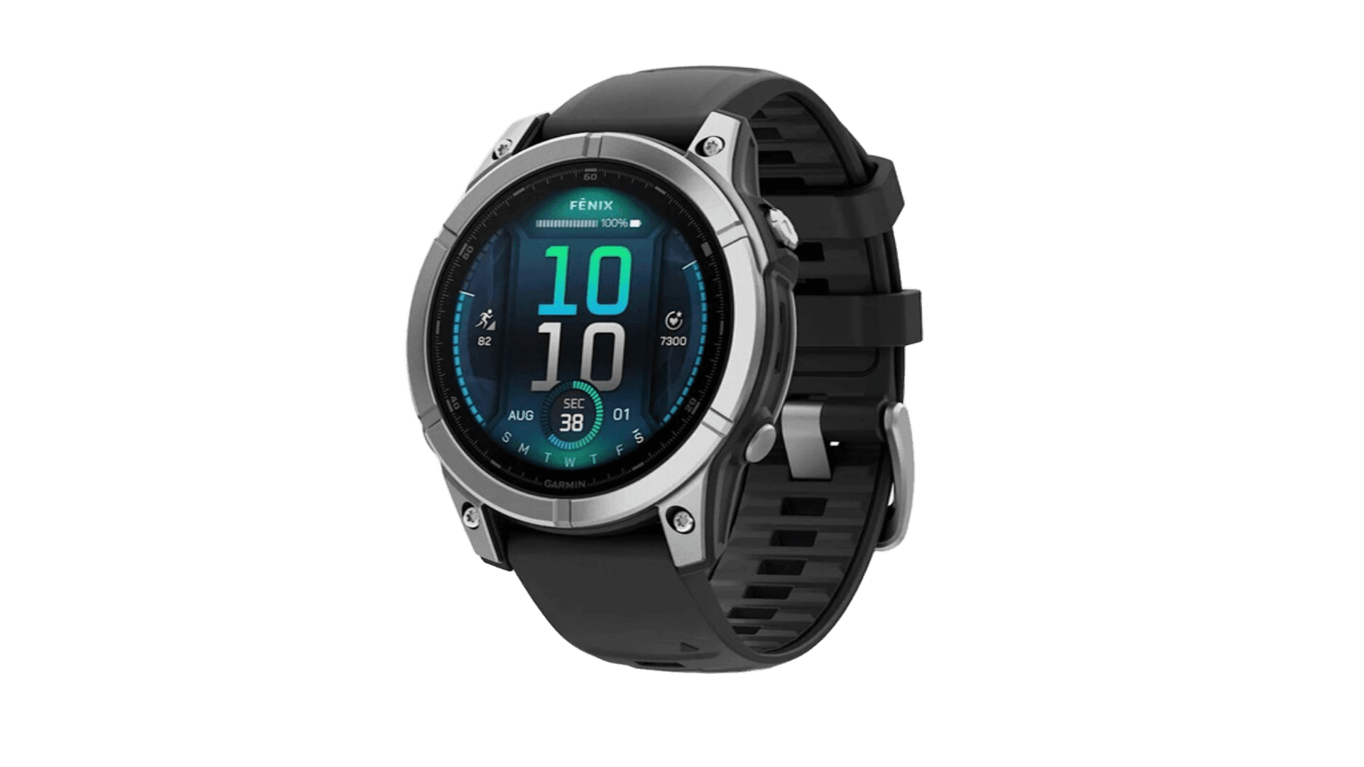 Garmin Fenix E 47mm Amoled Stainless Steel With Black Silicone Band