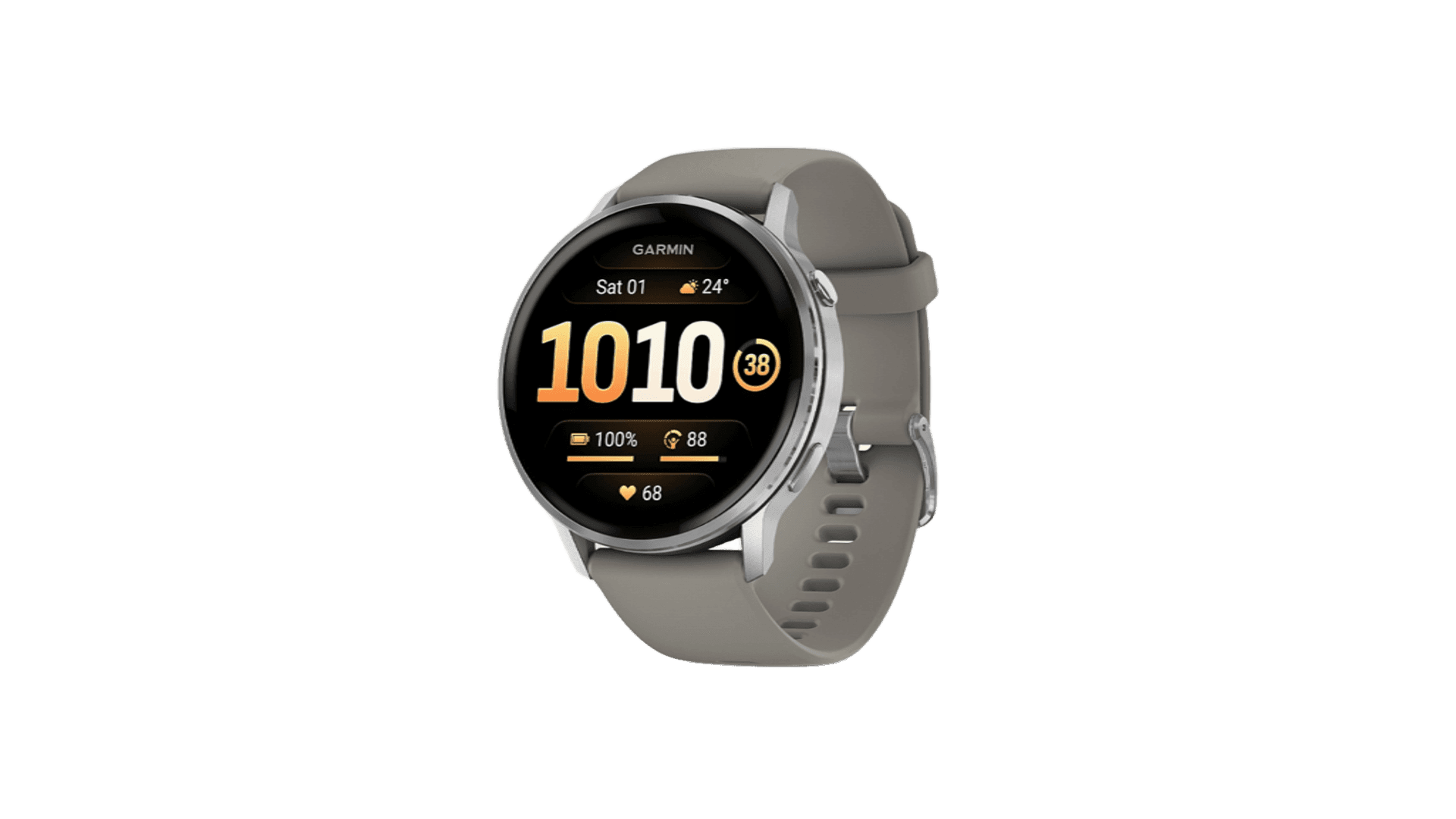 Garmin VENU 4 45 mm, Silver Case, Silicon Silver Gray Band